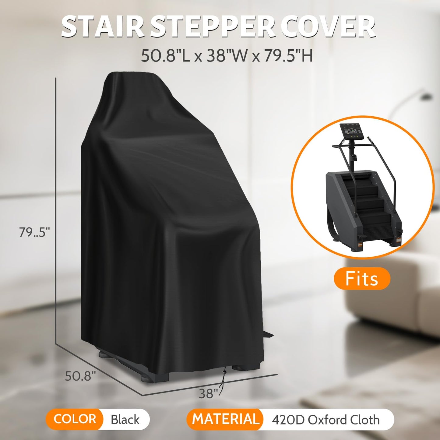 Letsteel Stair Stepper Cover, Waterproof 420D Stair Climber Covers for Stair Master Home Gym Exercise Indoor & Outdoor, Suitable for Most Stair Stepper Machine (Cover Only)