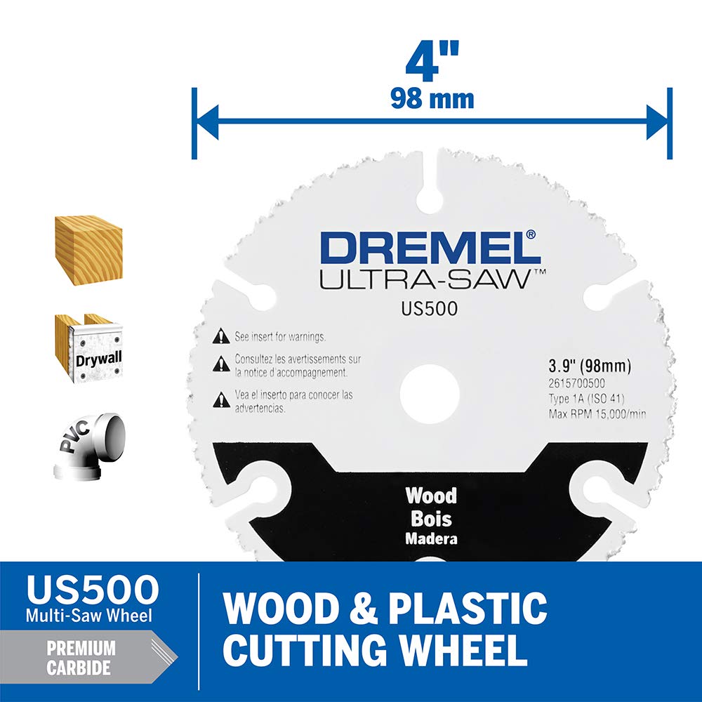 Dremel US40 Ultra-Saw Corded Compact Saw Tool Kit with 3 Cutting Wheels and Auxiliary Handle