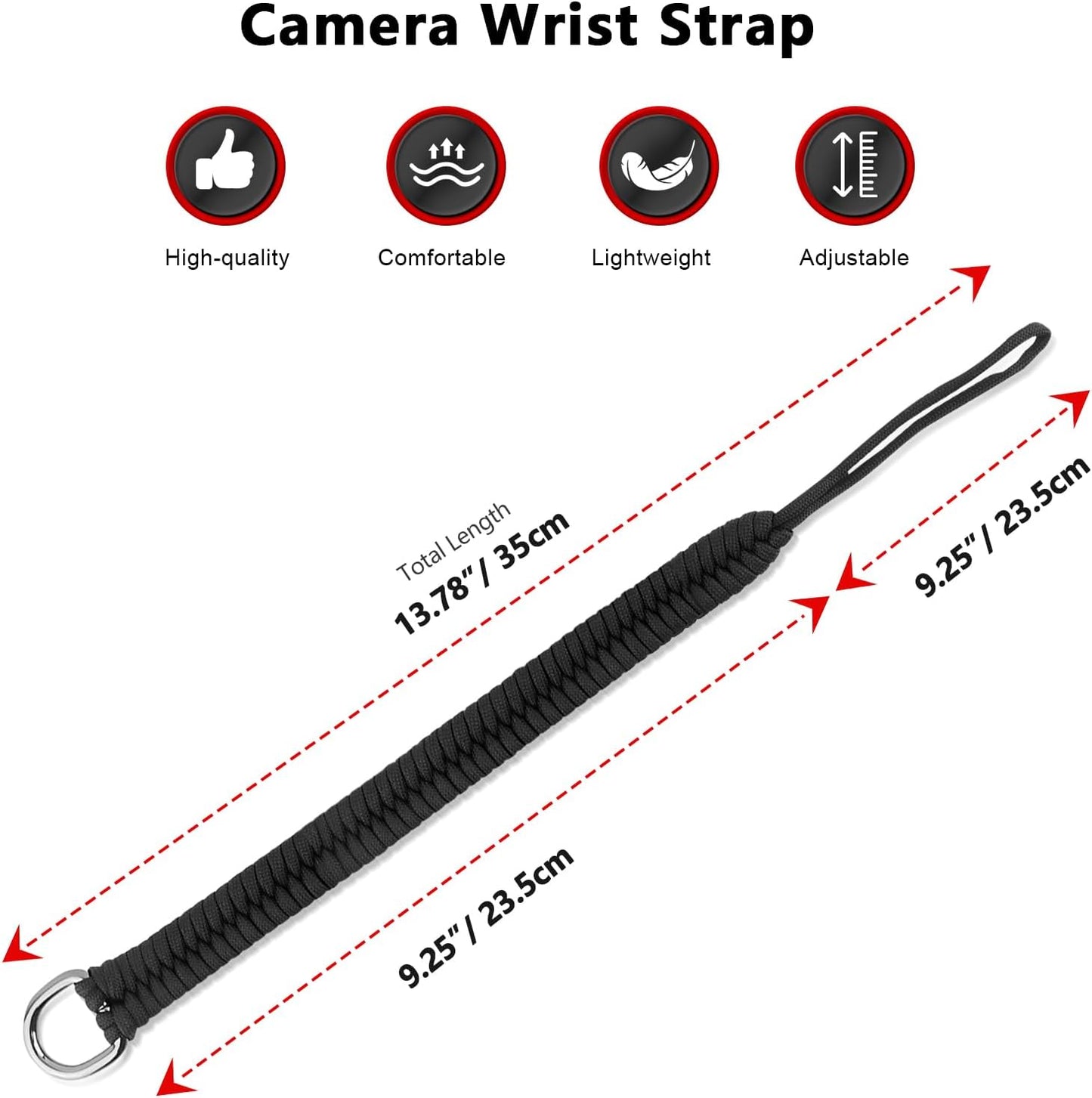 Universal Camera Wrist Strap - Braided Design for Safety