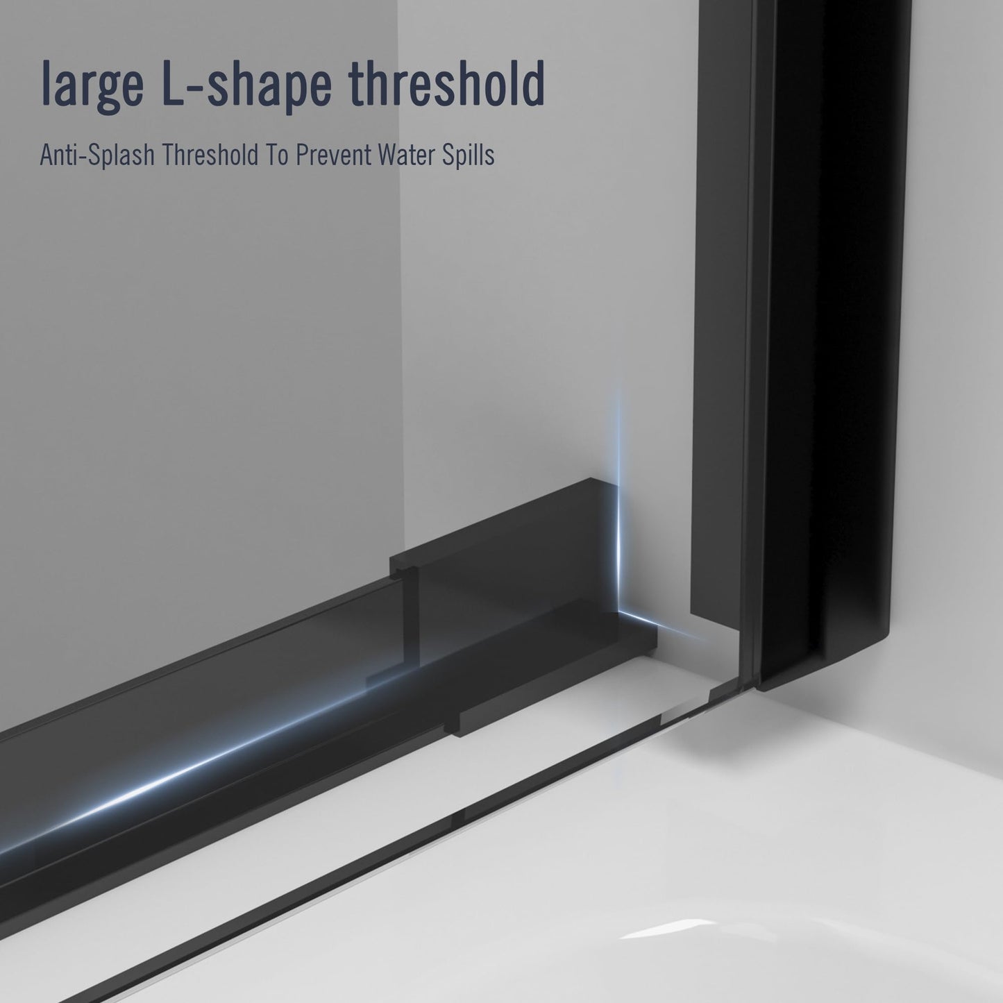 Foskbaths Bathtub Sliding Door 55"-60" W x 56" H Tub Shower Door, Bathtub Glass Door Double Sliding Tempered Glass with Explosion-Proof Film Stainless Steel Matte Black