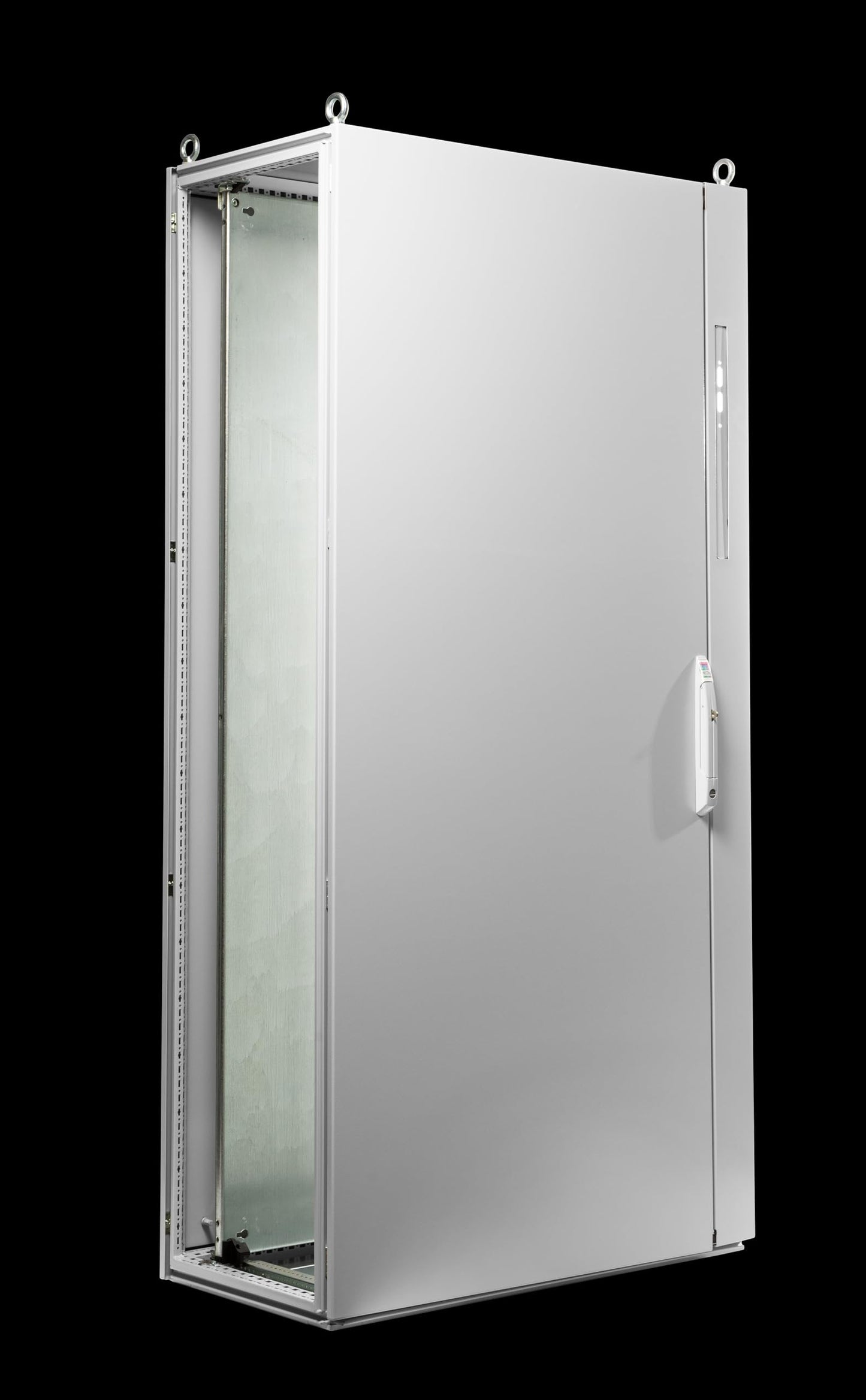 Rittal 9951136, Free-Standing Flange Mount Disconnect Modular Enclosure, Flange Door with Low amperage Adapter Plate pre-Installed, 70.9" H x 39.4" W x 19.7" D, Gray