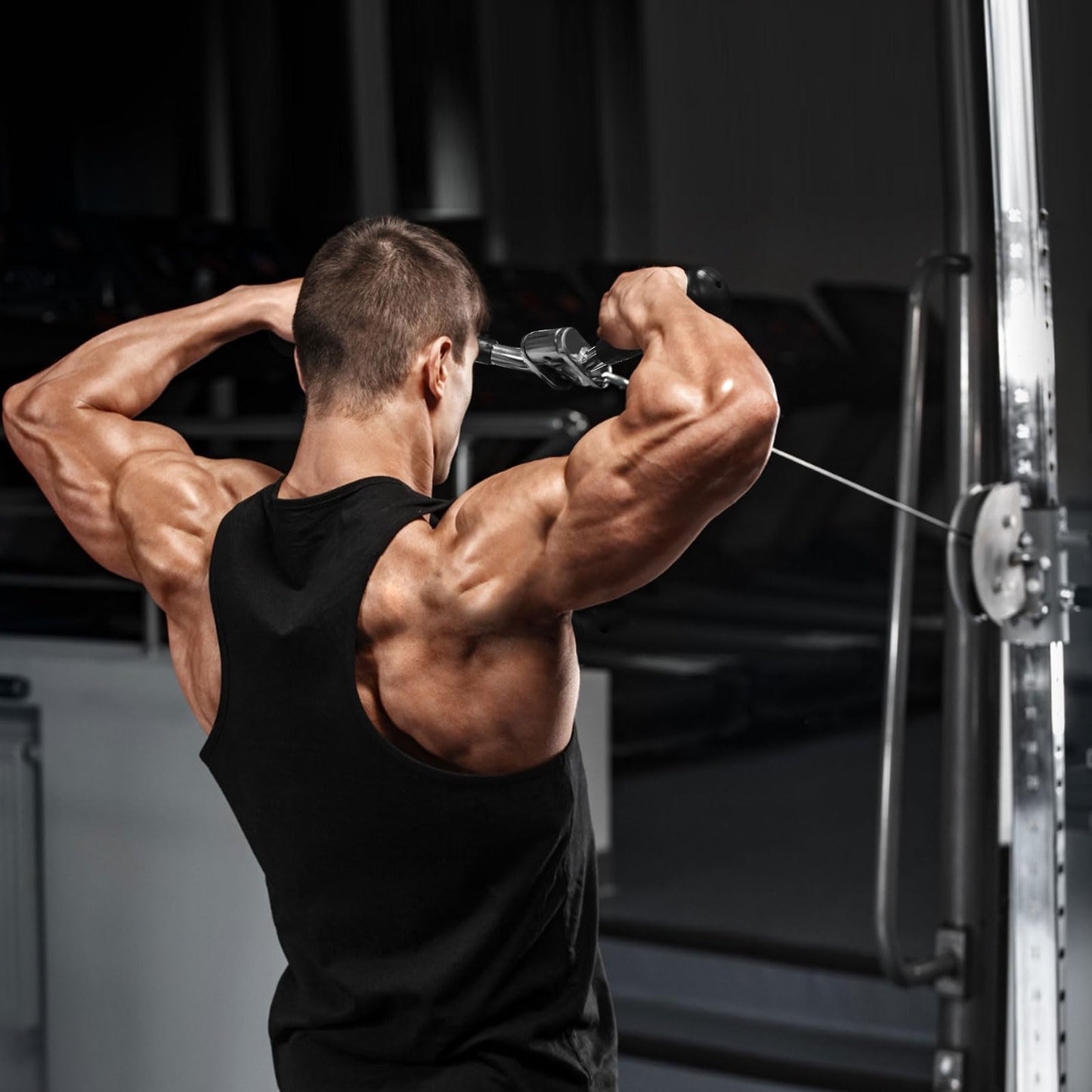 plzzree V-bar Tricep Press Down Bar - Pulley Cable Machine Attachment Rotating Bar for Home Gym Strength Training Handle with Rubber Handgrips - LAT Pull Down Machine LAT Pulldown Attachments