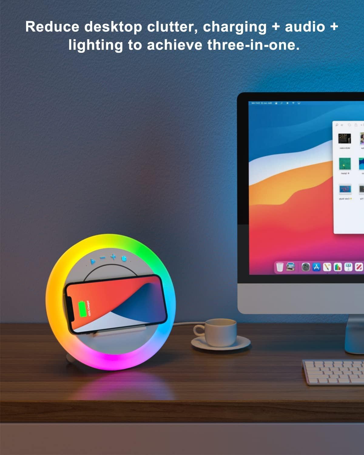 SIDVAR 15W) Bluetooth Speaker Night Lightsr,Wireless Charging Modern Speaker,Best Teenage Birthday Gift Ideas Tween