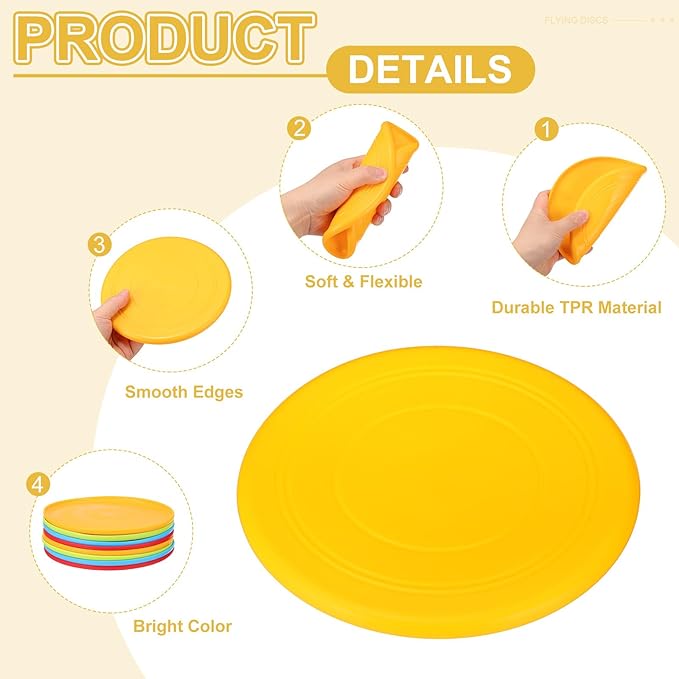 PATIKIL Flying Disc Soft Silicone Colorful Flying Disk Flyer for Outdoor Sports Lawn