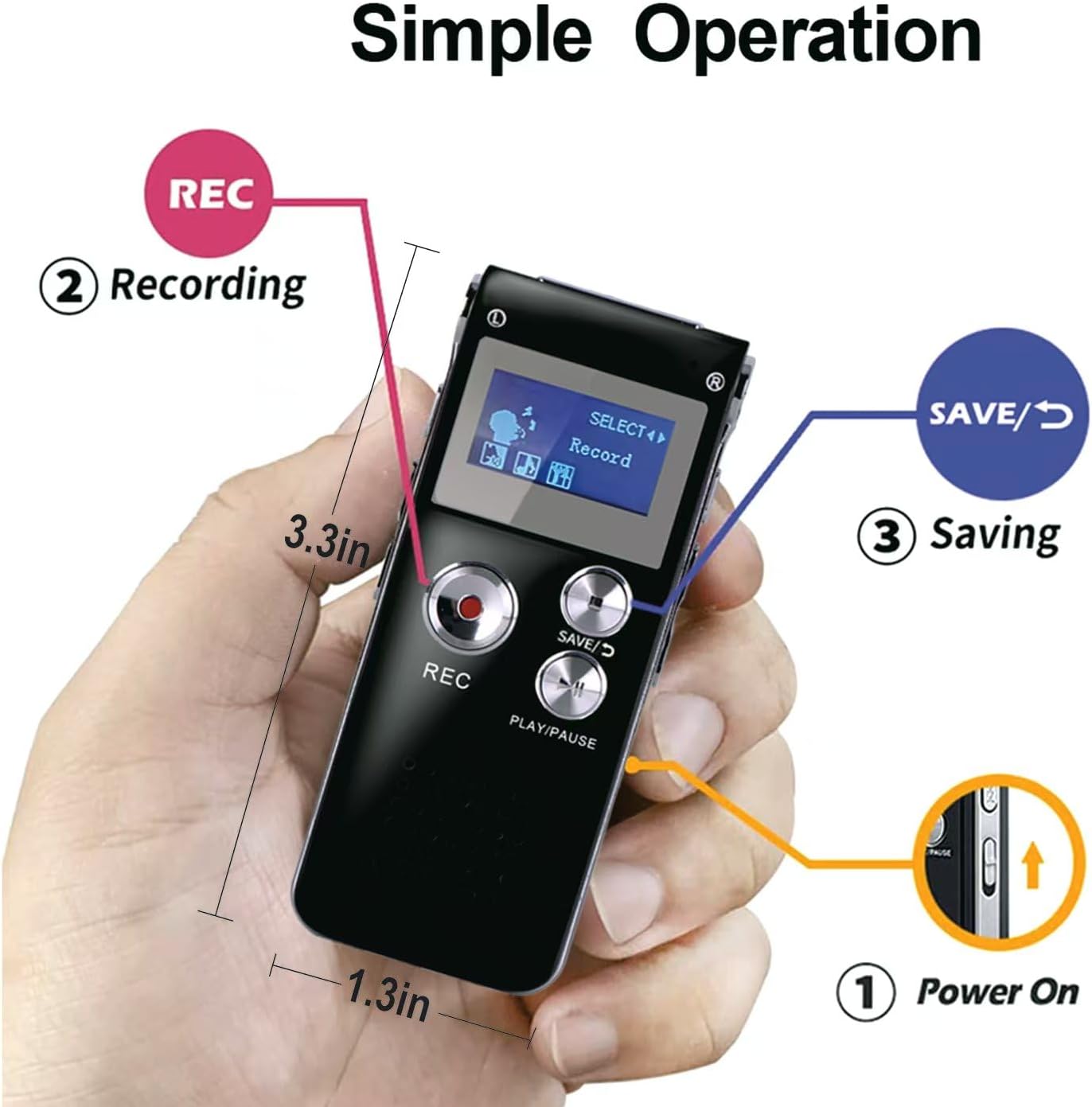 BrilliantHouse 16GB 1536KBPS MP3 Digital Voice Recorder Voice Activated Recorder with Playback Upgraded Portable Tape