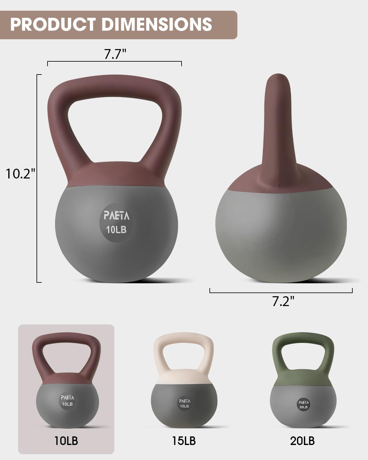 PAETA Soft Kettlebell for Home Gym – Anti-Slip Grip & Wide Handle Design, Soft-Sided Cushioned Base Kettlebell, Soft Kettlebell set for Strength Training - Ideal for Men, Women, 45lbs