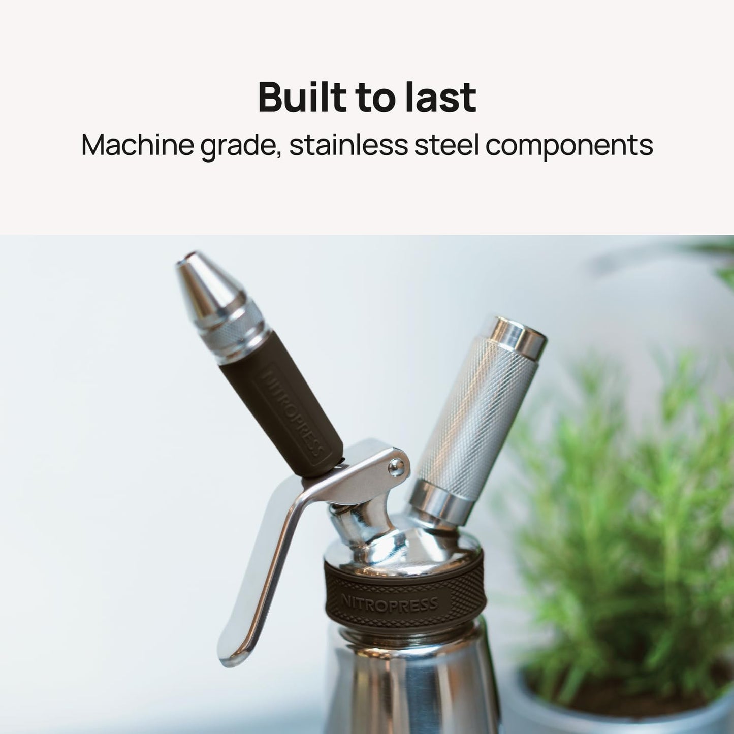 Original NitroPress - Nitro Cold Brew Coffee Maker | Portable Nitrogen Infuser for Smooth Nitro Drinks, Cold Brew, Cocktails & Tea at Home or On the Go | Uses N2 Cartridges | Stainless Steel Design