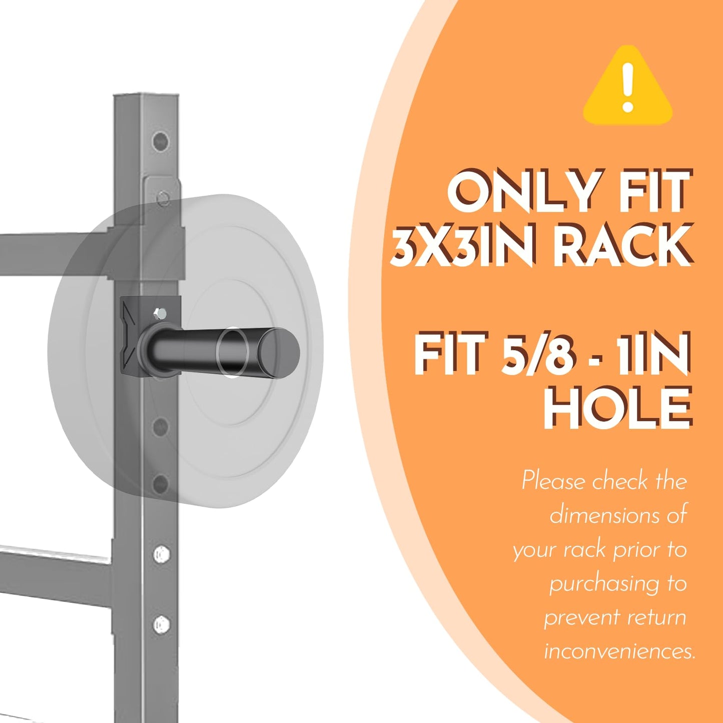 Weight Plate Holder for Power Rack – Choose 2×2 or 3×3 Uprights – Fits 5/8" to 1" Hole Diameter, Heavy-Duty Steel Plate Storage Pegs, Bolt-On Design, Pair（2x2）