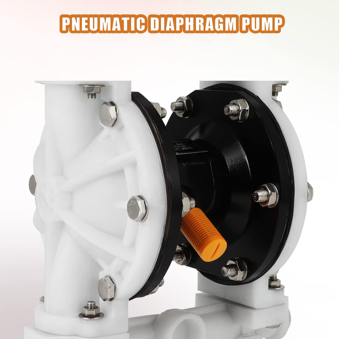 GCCSJ Air Operated Heavy Duty Double Diaphragm Transfer Pump 1/2" Inlet and Outlet, 13GPM, 100 PSI Max, Polypropylene Nitrile Rubber Stainless Steel Plastic Air Operated Waste Oil Transfer Pump