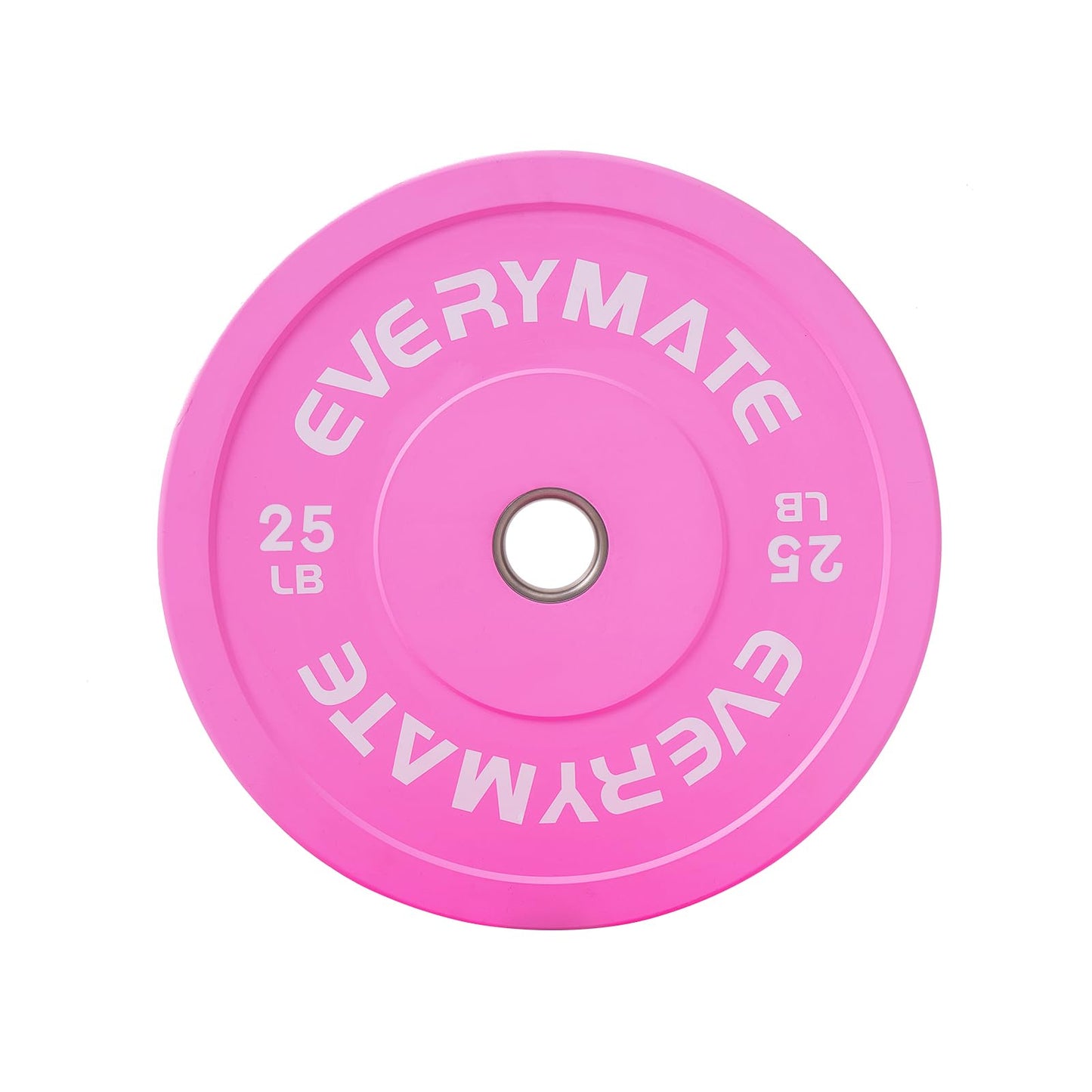 EVERYMATE 25LB Olympic Bumper Plates Pink Bumper Plates Set Weight Plates for Cross Training and Olympic Weightlifting, 2 Inch Bumper Plates,1 Bumper Plate