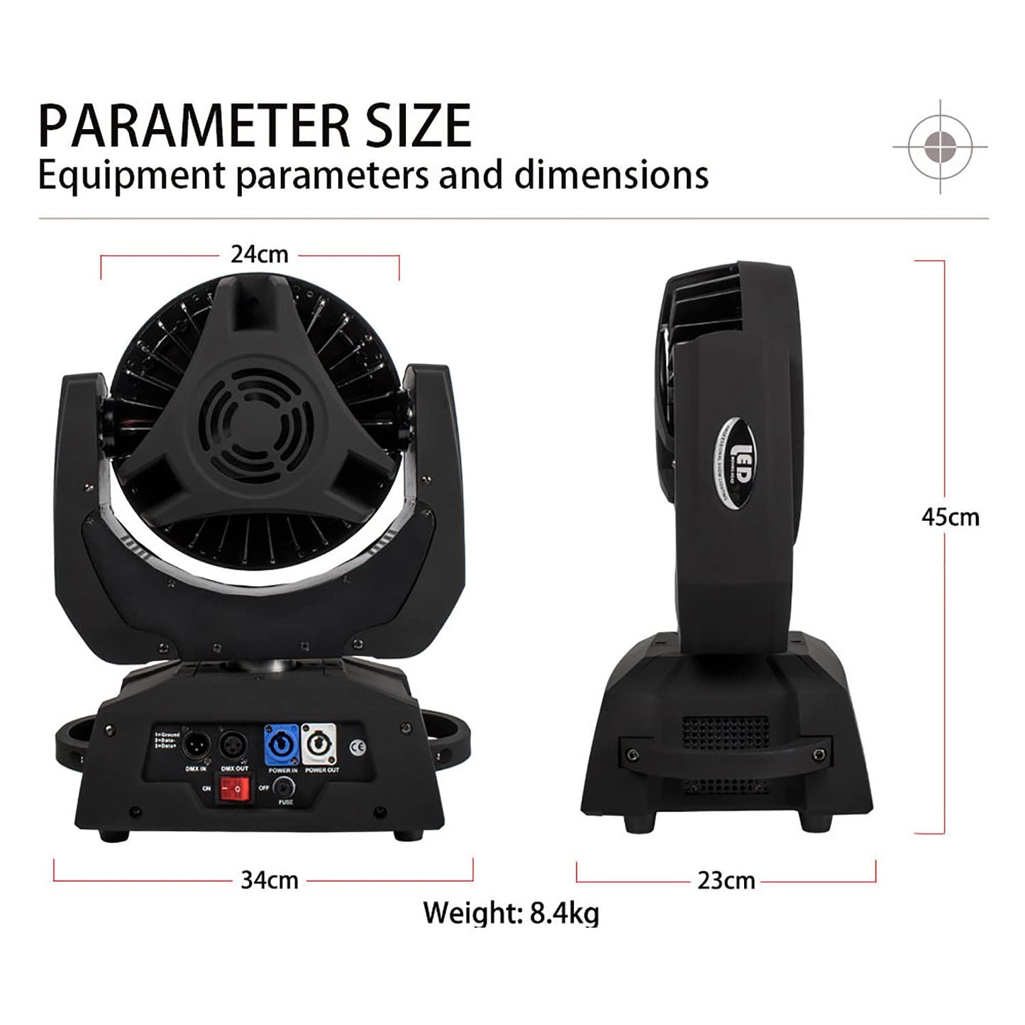SHEHDS LED Moving Head Light 36x18W Wash Zoom Effect (15-90 Degree) DJ Lights RGBWA+UV 6IN1 DMX 512 Touch Screen Stage Lights for Christmas Wedding Disco Party