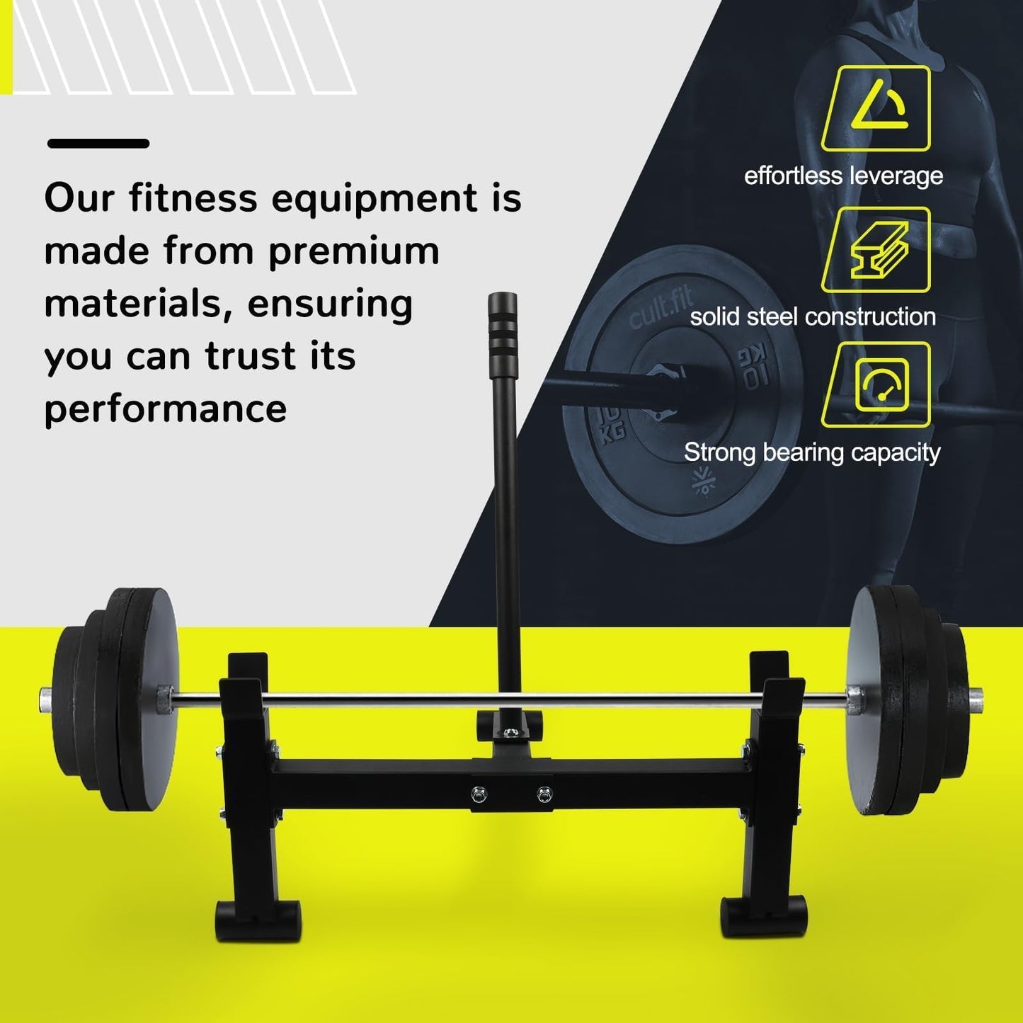 Deadlift Barbell Jack Stand，Anti-Slip Handle Deadlift Stand Home Gym Deadlift Exercises Heavy Duty Barbell Weight Changer Weight Training Equipment, 600lb Capacity(with Slip-Proof Glove)