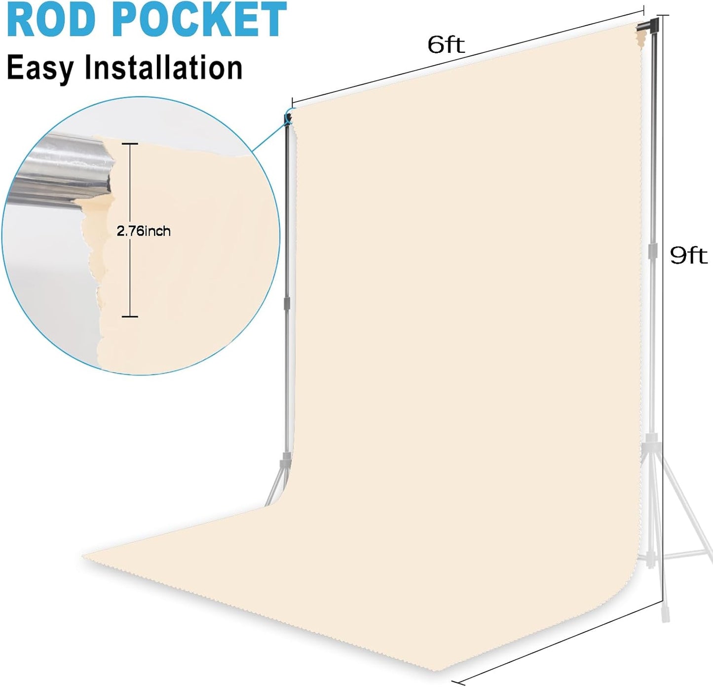 LYLYCTY 6X9 Cream Backdrop for Photoshoot Professional Photo Backdrop Background Curtain for Product Photography