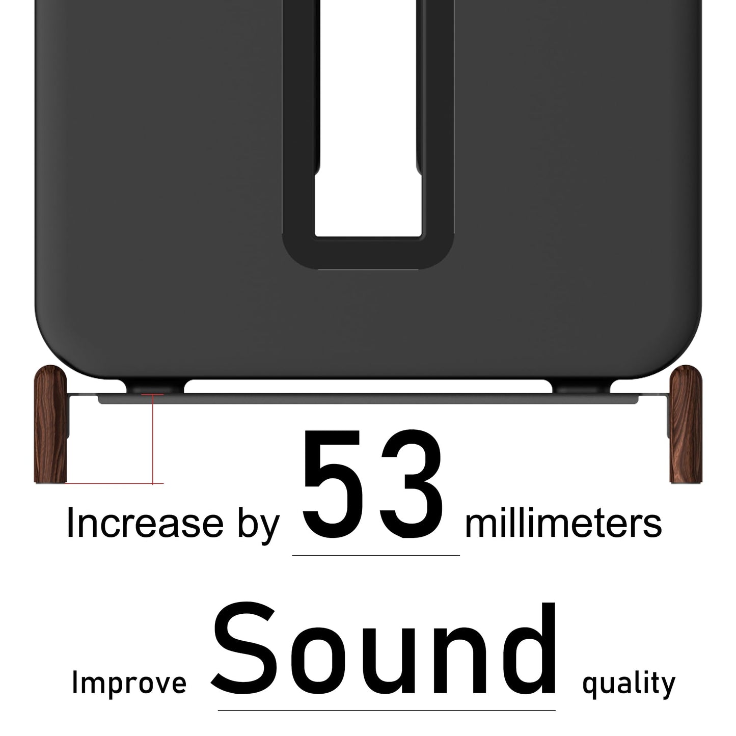 Real Wood Stand for Sub 4,The Holder Accessories Protect Sonos Sub 4 for Sound Better,Secure Stable Wooden Mount with Metal Frame for Sonos Sub 4, Sub 3, Sub 2, (Walnut) (Black)