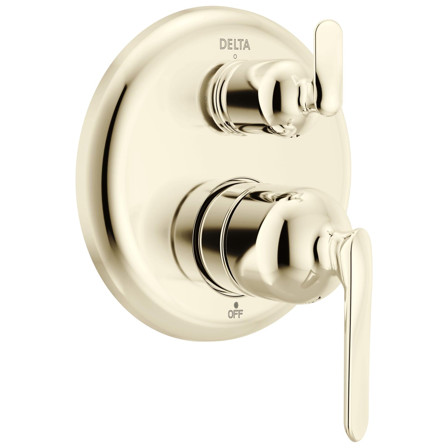 Delta Bonacci Single-Function Shower Handle Trim Kit with 3-Way Integrated Diverter, Polished Nickel Shower System Valve with Diverter, Lumicoat Polished Nickel T24845-PN-PR (Valve Not Included)