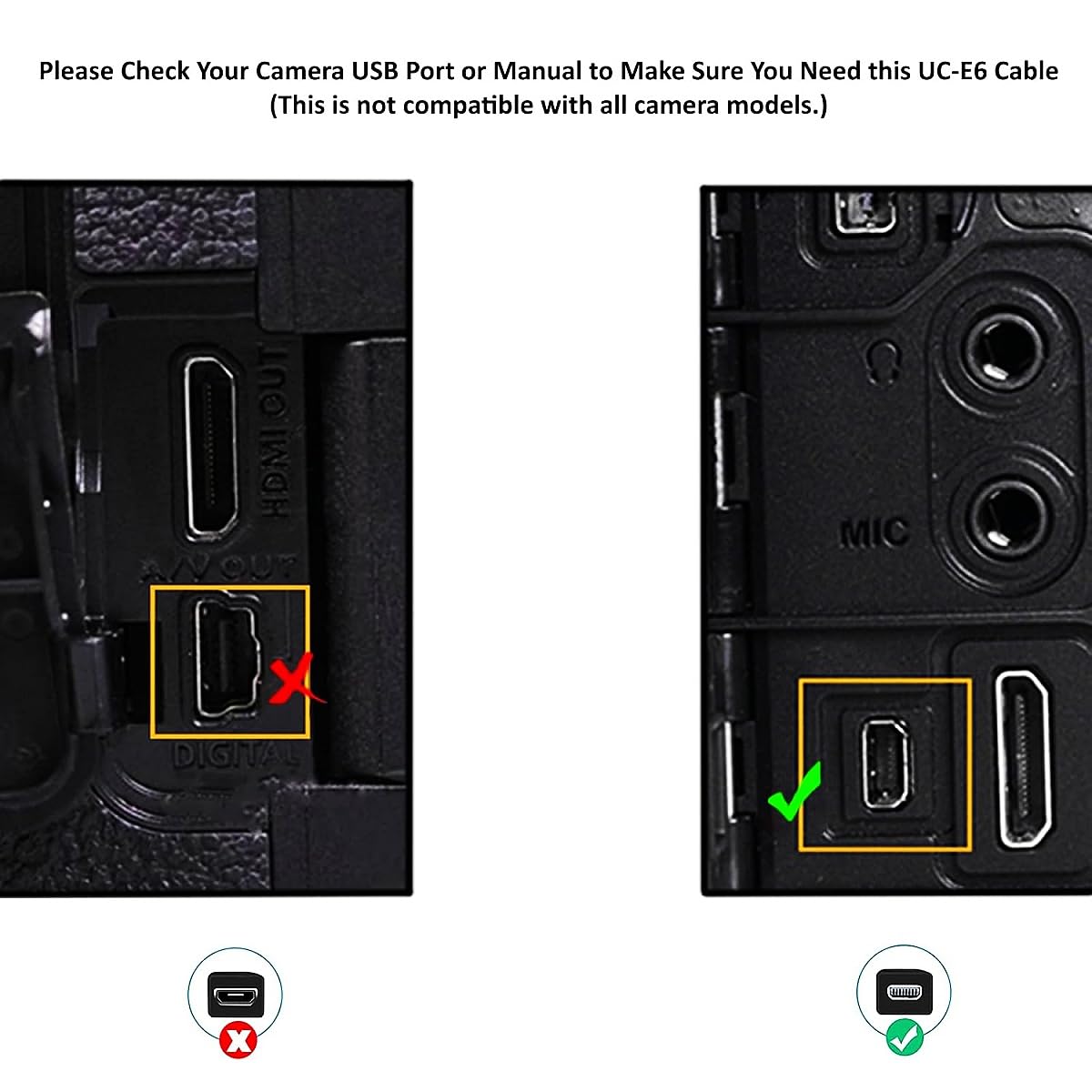 LSYRIA UC-E6 UC-E16 UC-E17 15, 4.5ft USB Picture Transfer Charge Cable with USB-C Connector Suitable for Select Nikon