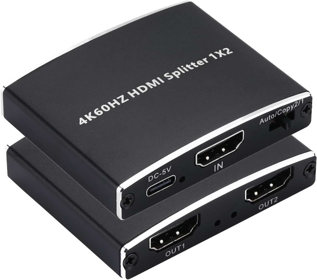 Wonlyus 2026 4K@60Hz 2.0b 1 2 4K 18Gbps HDCP2.2 3D Dolby PS5, Upgraded HDMI Splitter in Out, HDMI Splitter Duplicate