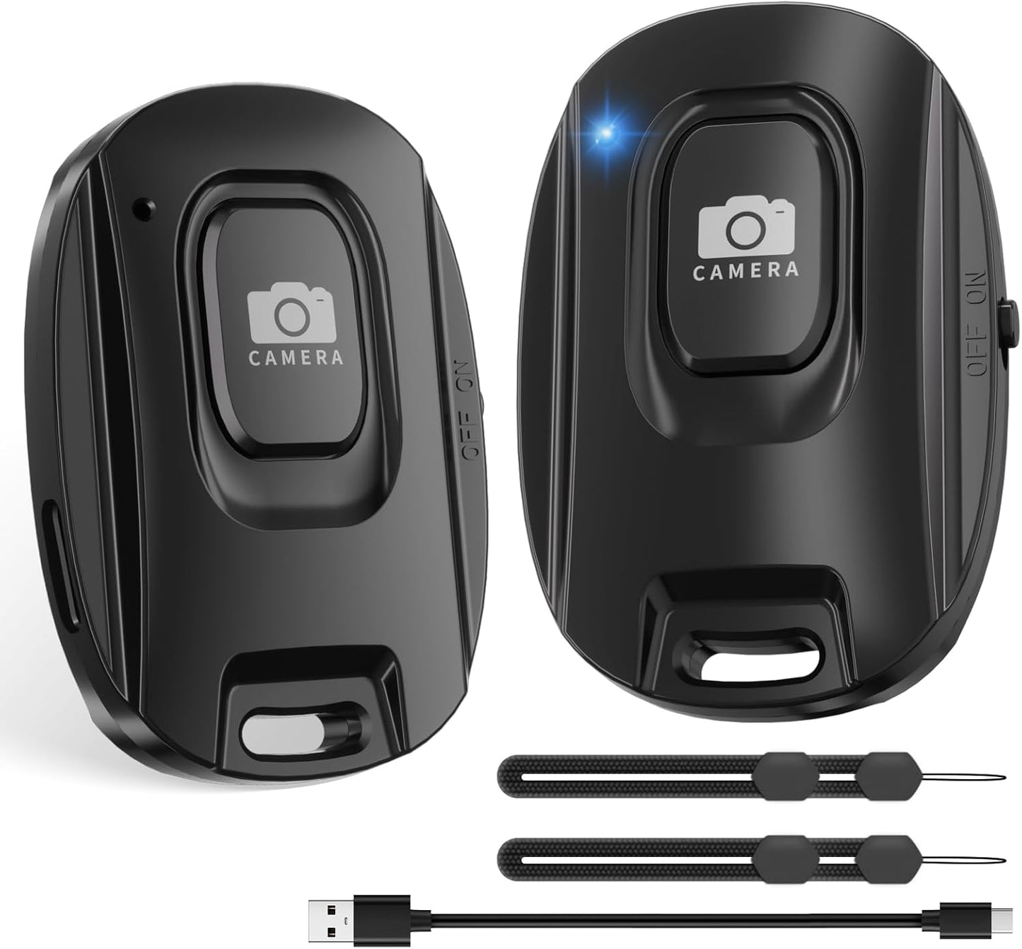 VYVIYON (2 Pack) Bluetooth Camera Remote Shutter for iPhone and Android Smartphones, Rechargeable Wireless Phone Remote