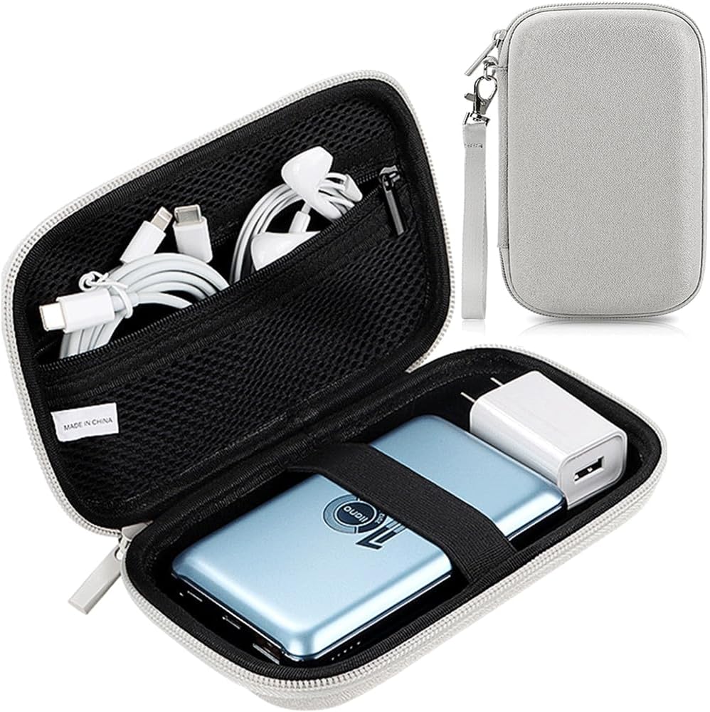 CAAORDKSO Hard Electronic Organizer Travel Case, Waterproof Shockproof Hard EVA Carrying Case for Power