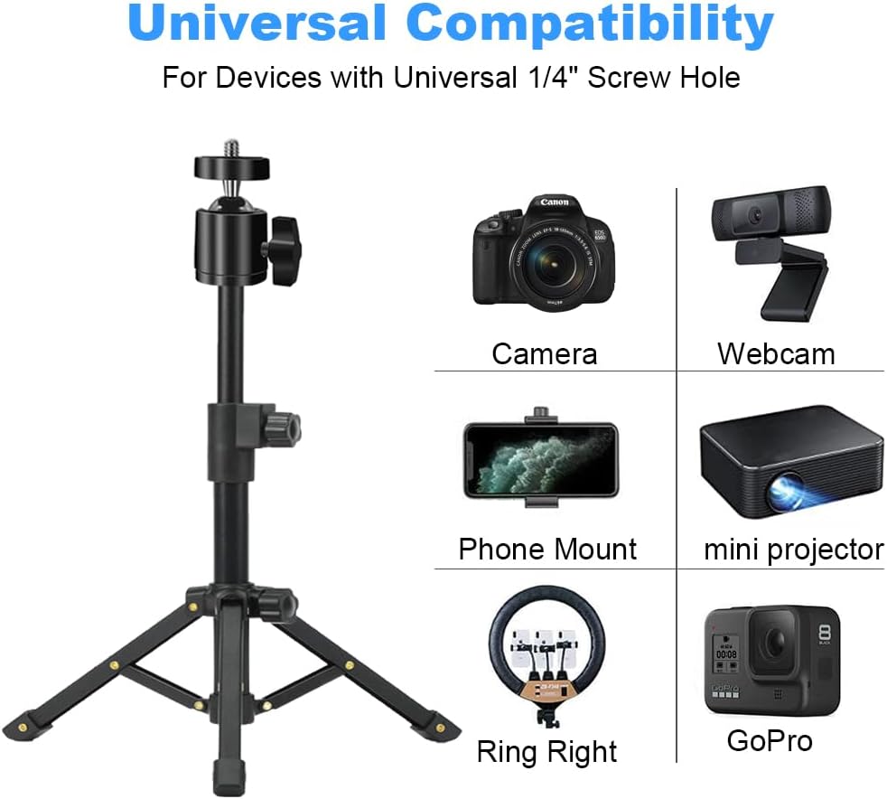 Khazylorr C922 C930e C920S C920 C615 C960 C920x 4K, N60, Webcam Tripod Stand, Extendable Webcam Stand for Desk Small