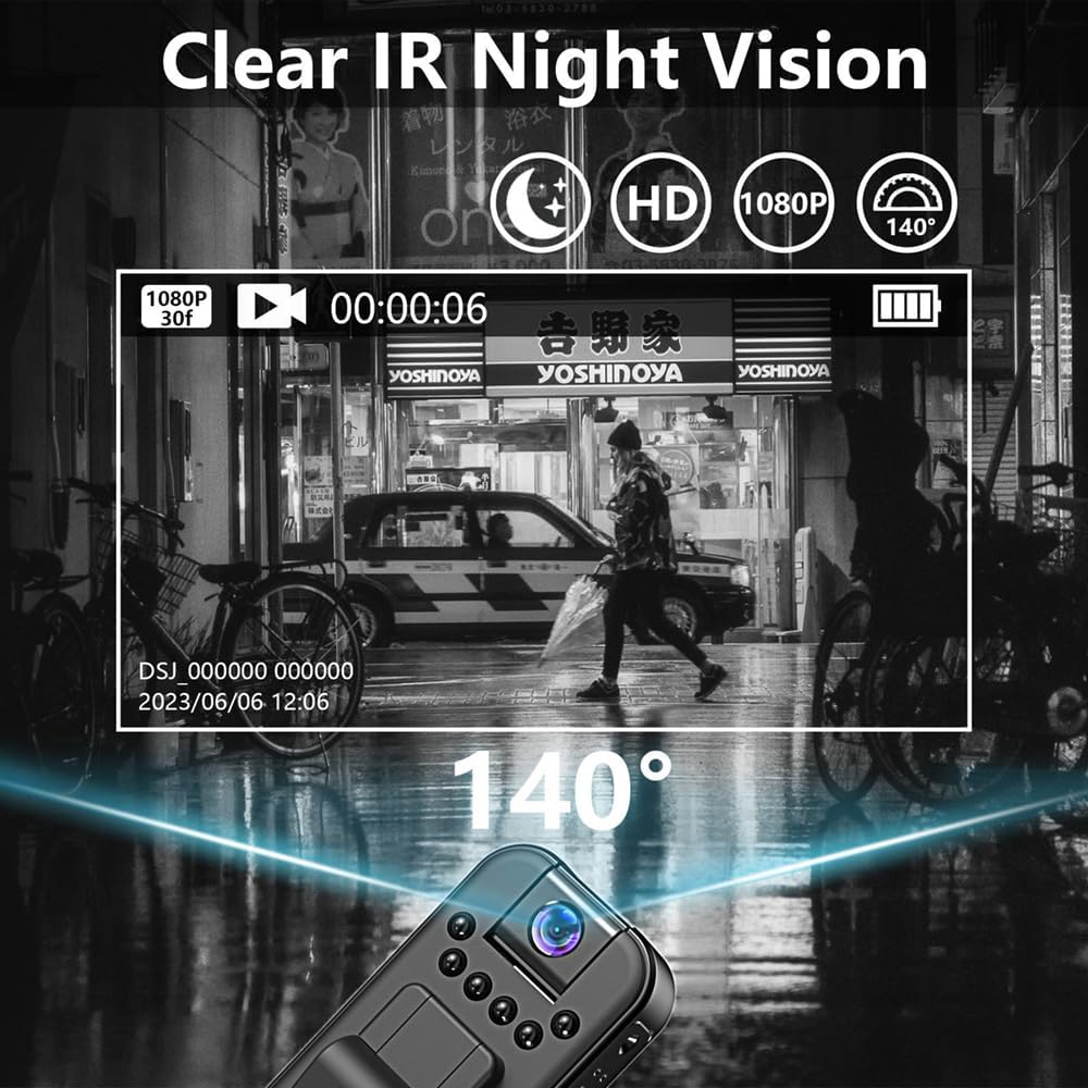realexist 1080P Mini Body Camera with Audio & Video Recording - Small POV Cam - Wearable Personal Portable Cameras