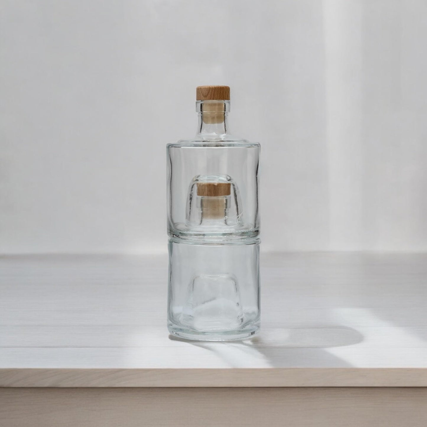 Oil and Vinegar Glass Dispenser Set, 8oz Bottles with Cork Lid - Handcrafted, Premium Quality, Eco-Friendly