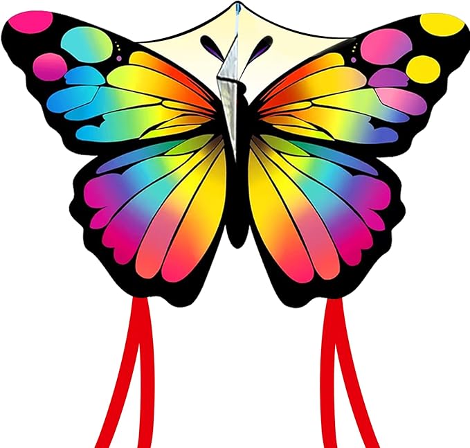 Colorful Butterfly Kites for Kids & Adults, Big Kids Kite Easy to Fly, Beach Kites for Adults, Perfect Family Kite for Parks and Outdoor Activities, 300ft String Handle Included