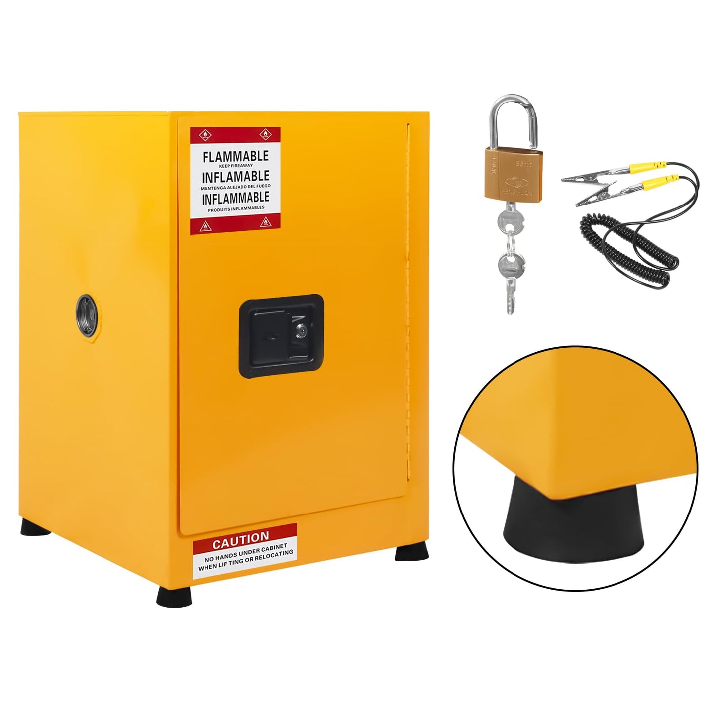 EliteEdge 16 Gallon Flammable Storage Cabinet, Galvanized Steel Hazardous Storage Cabinets with Adjustable Shelf, for Industrial and Home Use