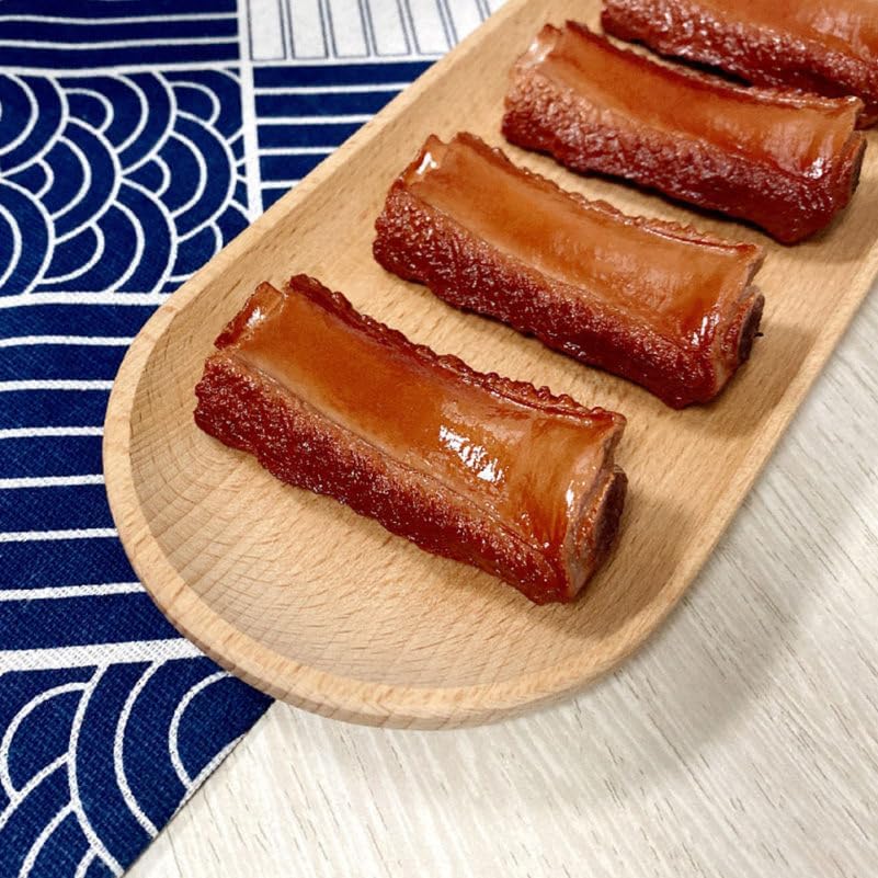 3 Housoutil Simulation Braised Pork Chops Food Model Pieces Realistic Fake Ribs Props for Home Kitchen Decoration