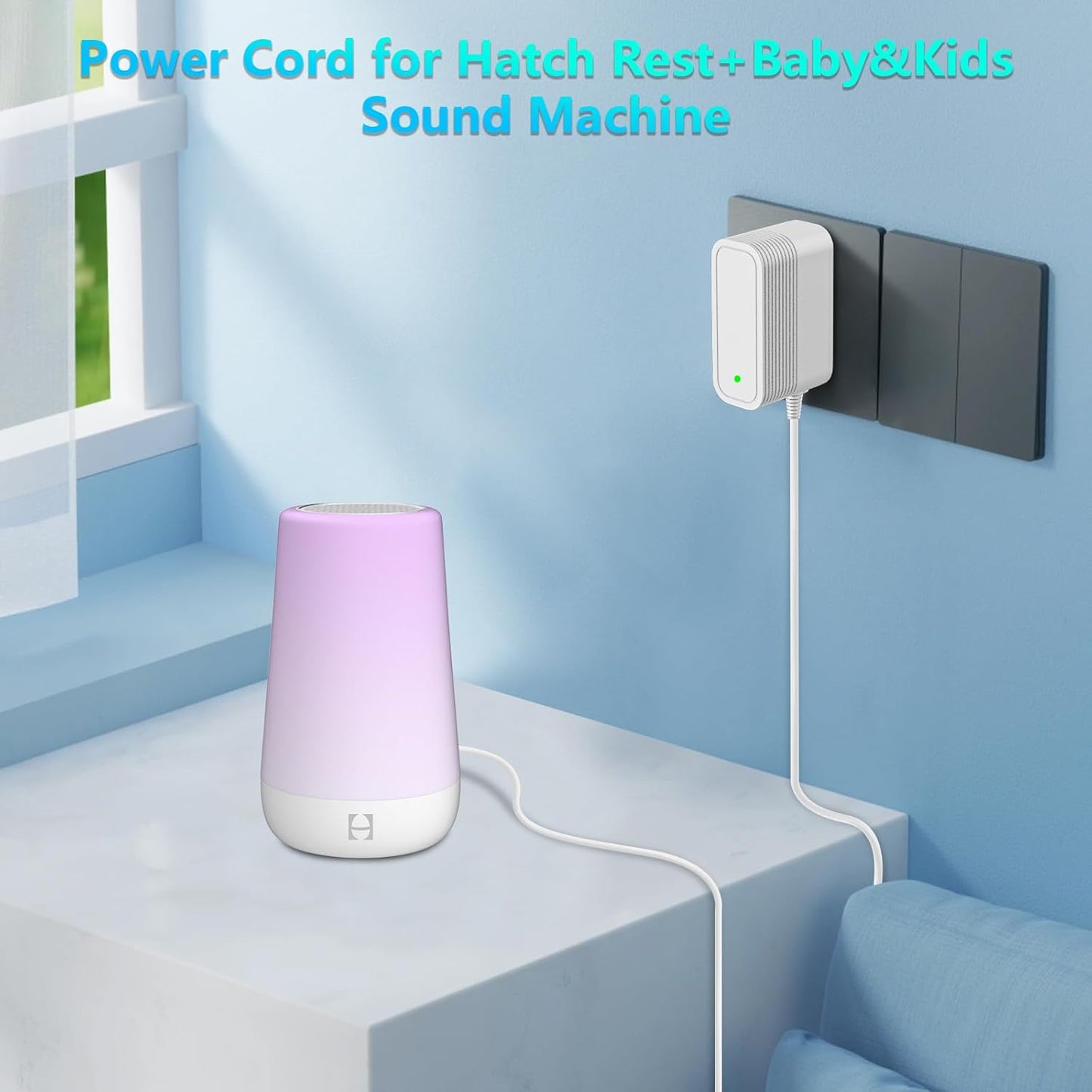 VOJSALDR 5V 5.9ft Power Cord for Hatch Rest Baby Sound Machine, Night Light, Sleep Trainer AC/DC Adapter Power Cord