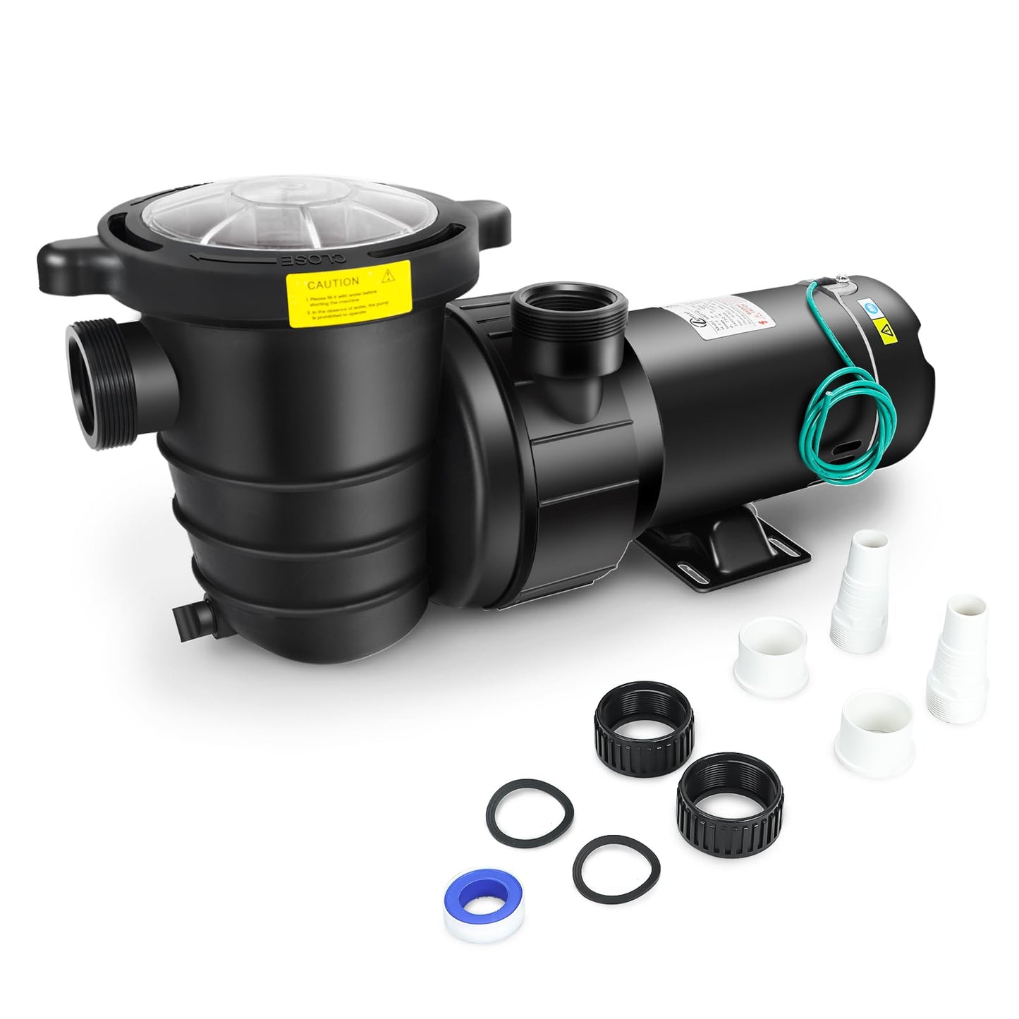 1.0 HP In/Above Ground Swimming Pool Pump, 110V 5220GPH Single Speed Pool Water Pumps lnground Above Ground with Filter Basket
