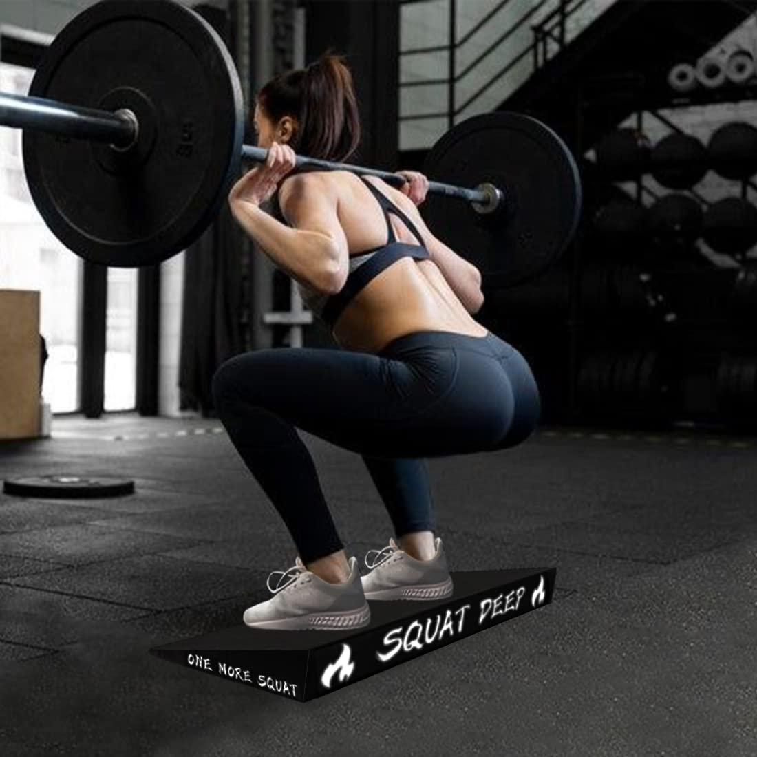 WINBOX Slant Board for Weightlifting and Calf Stretching - Non-Slip Heel Elevated Squat Wedge Block