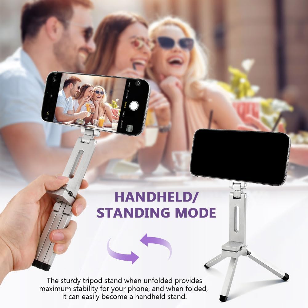 Axrivonte Phone,360 Phones(Silver,Size:19 16cm) Magnetic Tripod for Rotating Phone Tripod