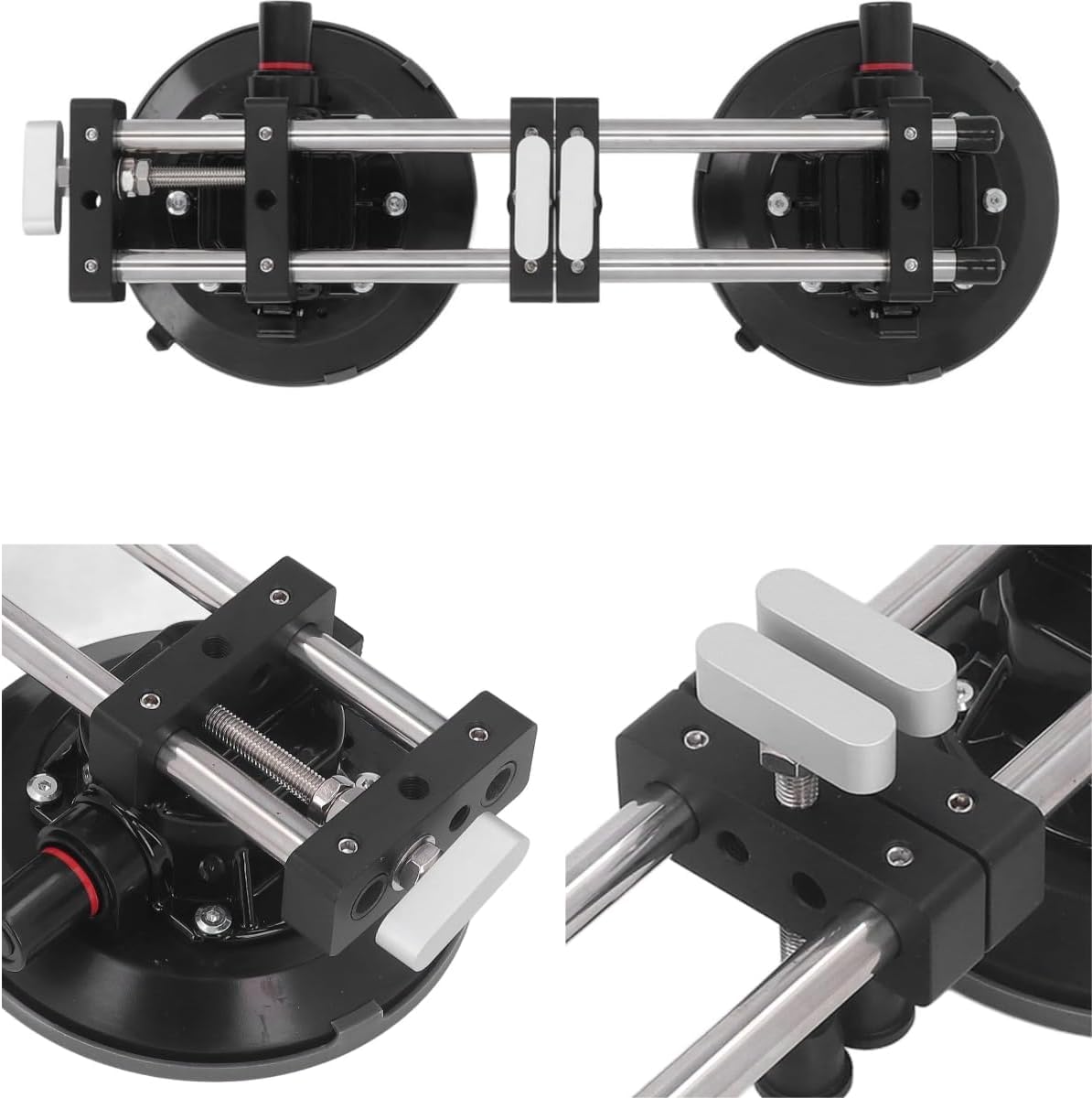 INREPRO 2 Pack Seamless Seam Setter with 6 Inch Vacuum Suction Cups for Seam Joining &cLevelling, Professional Countertop Installation Tool for Granite, Stone, Marble, Slab, Tile Gap Regulator
