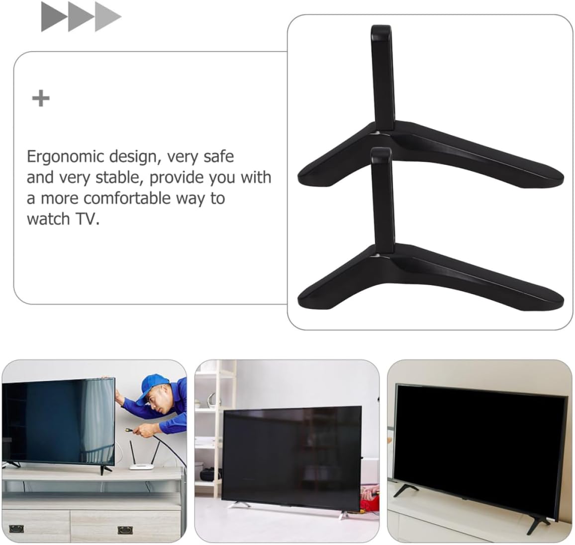 Cabilock Heavy-Duty No-Drill TV Stand - Modern Aluminum Alloy Base for Bedroom