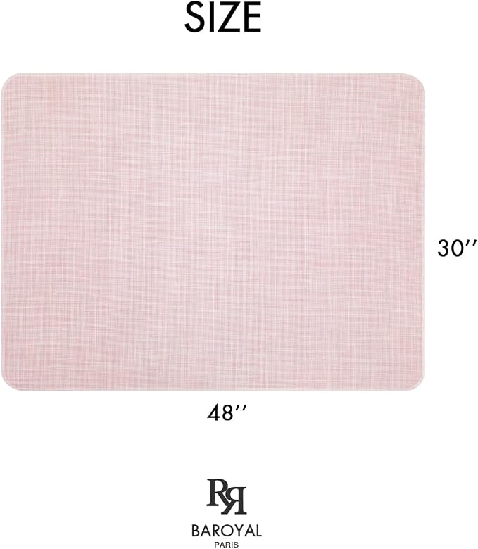 BARoyal Office Chair Mat for Hardwood Floor Under Desk Computer Rolling Chair Mat for Wood/Tile Floor Non-Slip Heavy Duty Desk Rug PVC Plastic Hard Floor Protector 30" x 48"(Blush)