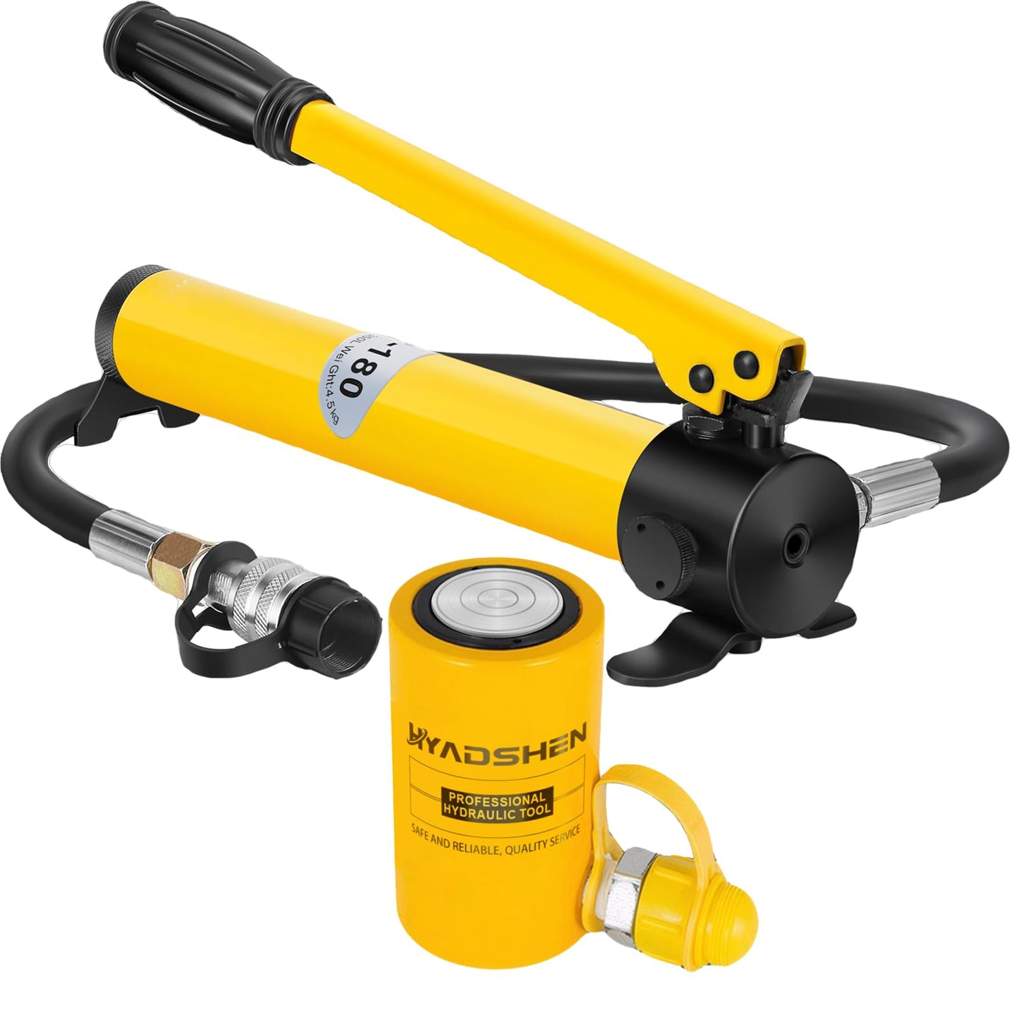 HYADSHEN 20 ton Hydraulic Cylinder Jack Sets Porta Power Ram Jack Kit with CP-180 Hydraulic Hand Pump, 2” Stroke Hydraulic Cylinder Jack Single Acting Lifting Cylinder Retract Automatically