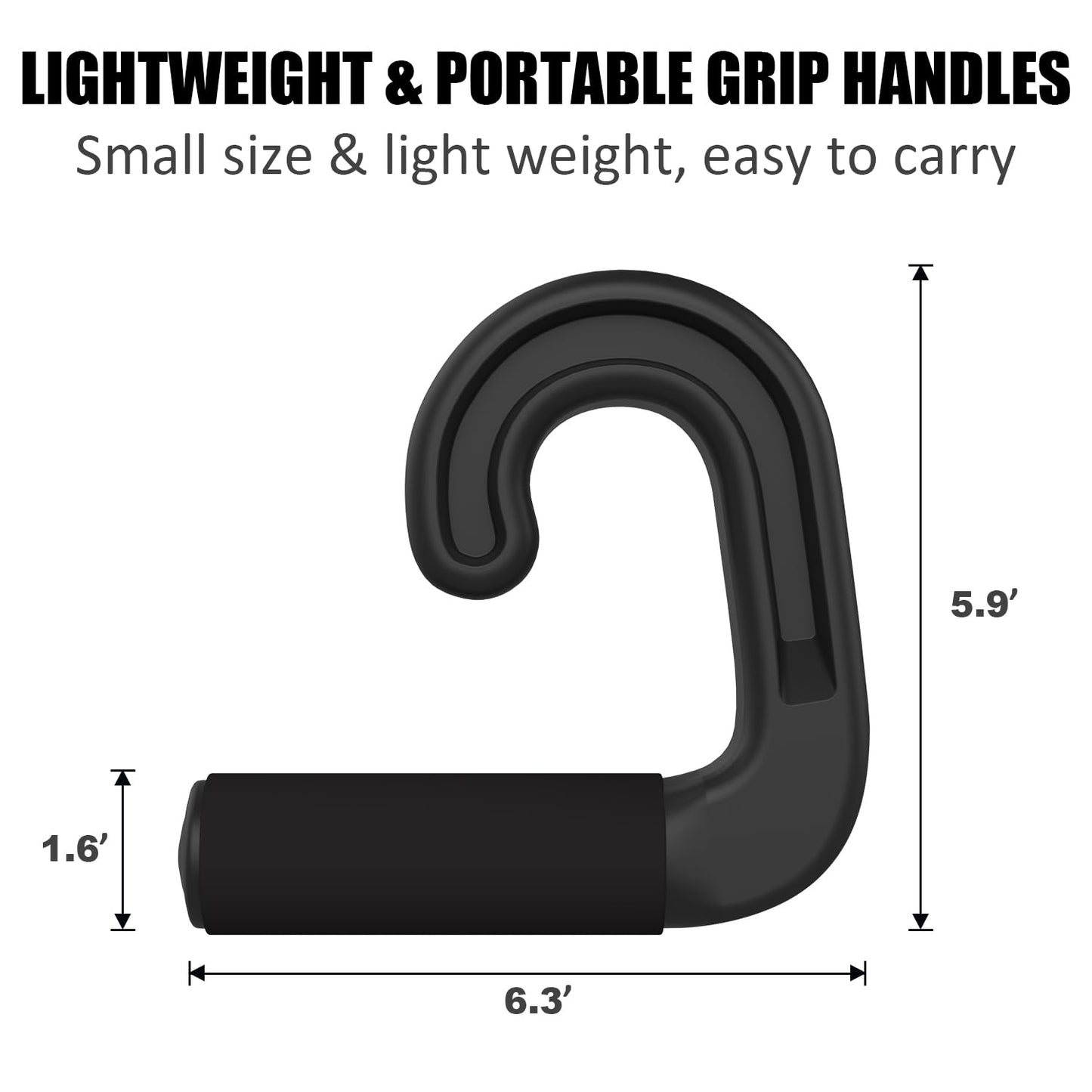 FURBBION Neutral Grip Handle Attachment, Grip Handle Attachments for Pull-up Bars, Resistance Bands, Barbells, Fitness Equipment, Gym Equipment - Black