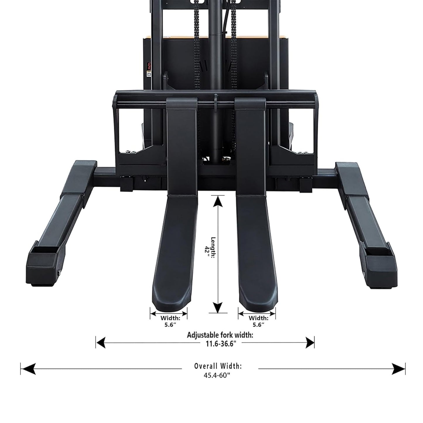 APOLLO Semi Electric Pallet Stacker Economy Hand Pallet Lift Stacker Forklift with Straddle Legs 3300lbs Capactiy 98" Lifting Height
