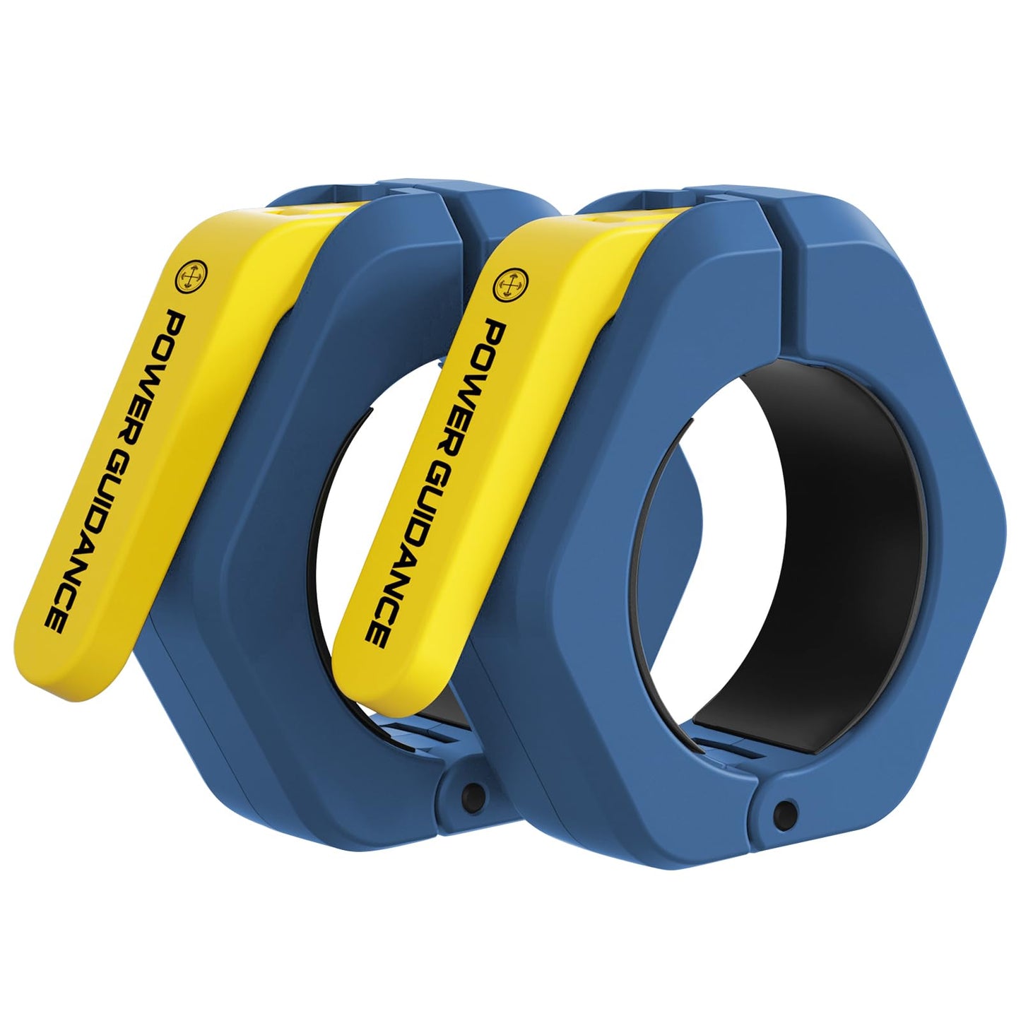 POWER GUIDANCE 2 inch Magnetic Barbell Collars Barbell Clips, Olympic Barbell Clamps,Weight Clamps Quick Release Barbell Collar for Workout Weightlifting,Olympic Lifts and Strength Training Blue