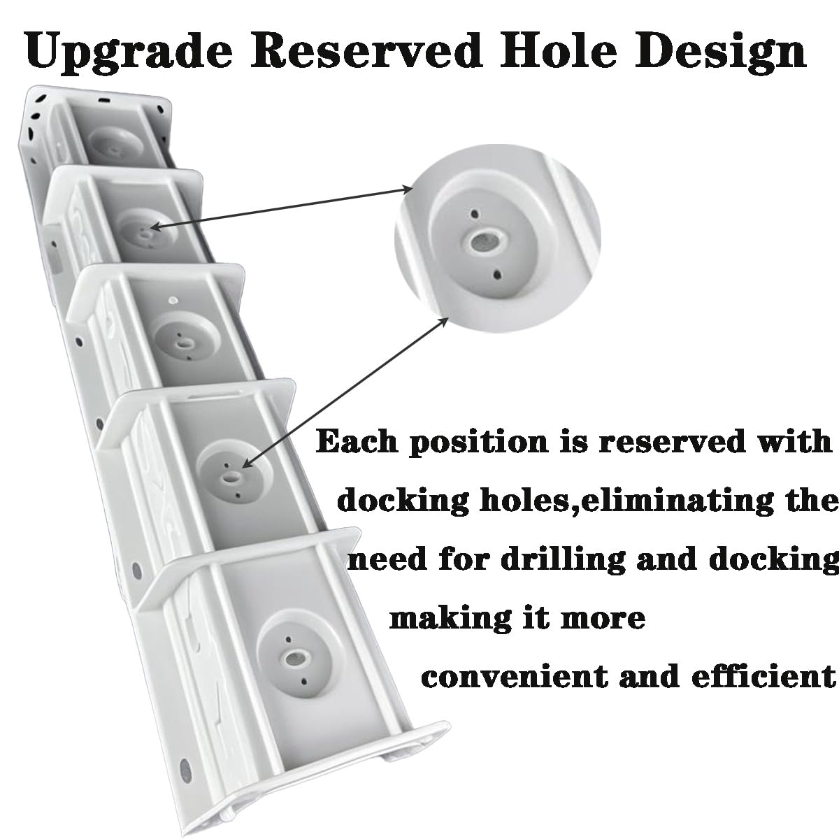 DIYUNIMOULD 4-Pack 39.4" Length Upgraded Heavy-Duty ABS Precast Line Molds with Alignment Holes, Concrete Edge Balcony Mold - Reusable & Time-Saving for DIY & Contractors (B)