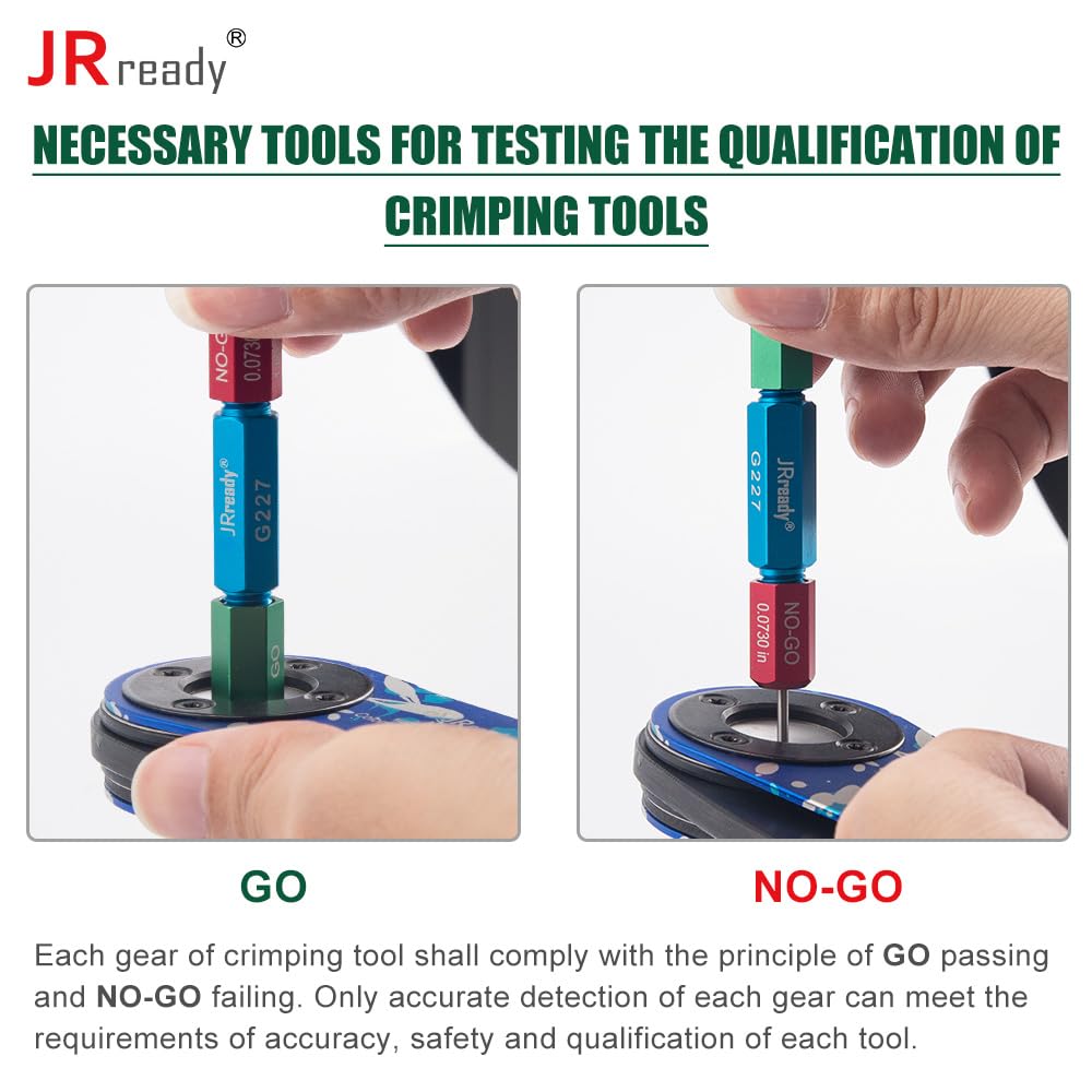 JRready NEW-AS1 8 Indent Crimping Tool design according M22520 1 01 for Heavy Duty Circular Rectangular Electrical Connector 38999 26482 etc. Wire 12-26 awg 12 16 20 Solid Barrel Contact