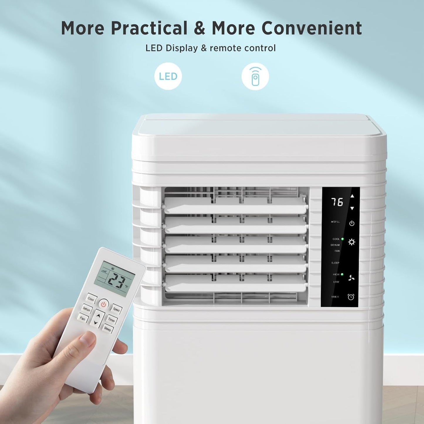 COWSAR 10000 BTU Portable Air Conditioner | Cools Up to 450 Sq.Ft, 4-in-1 Multi-Functional AC with Remote, LED Display & 24H Timer, Full Installation Kit Included
