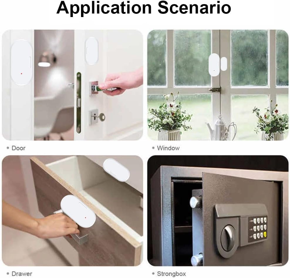 Haozee Door and Window Sensor, Requires Zigbee Hub, Zigbee Connection, Wireless Detector for Alarm Systems and Smart