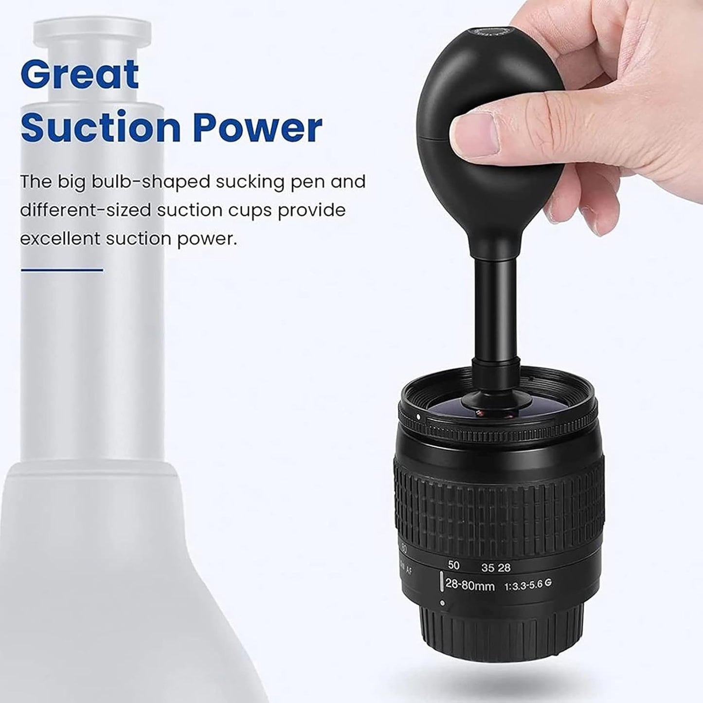 LOXGO 7pcs (12/15/20/25/30/35/40mm) Vacuum Suction Pen Kit with Sucker Camera Lens Pick-up Tool Remover Oval Sucking
