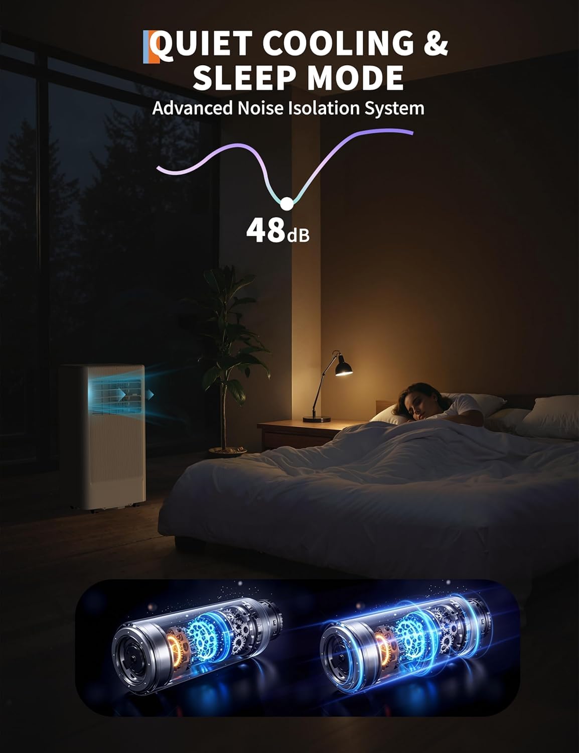 10000 BTU Portable Air Conditioners, 3-in-1 Quiet Air Conditioner Portable with Cooling, Dehumidifier and Fan Modes, AC Unit with Remote & Installation Kit, Air Conditioner for 450 Sq.Ft Bedroom, Gray