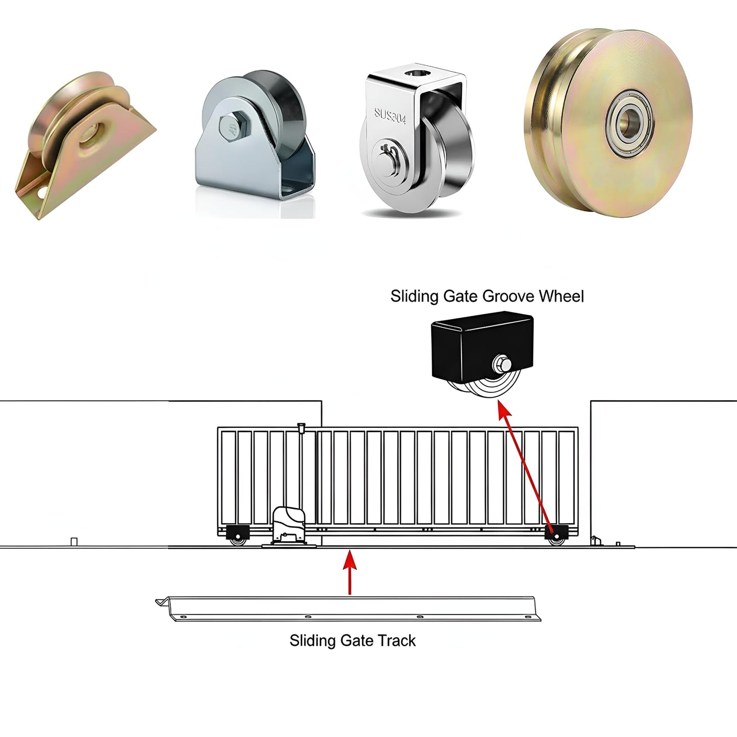 18 FT Extra Wide 3.5" Wide Heavy Duty V-Track for Sliding Gate, Compatible with 4" & 6" V-Groove Wheels, Galvanized Steel Ground Track Modular Design for Driveway, Warehouse & Industrial Gates