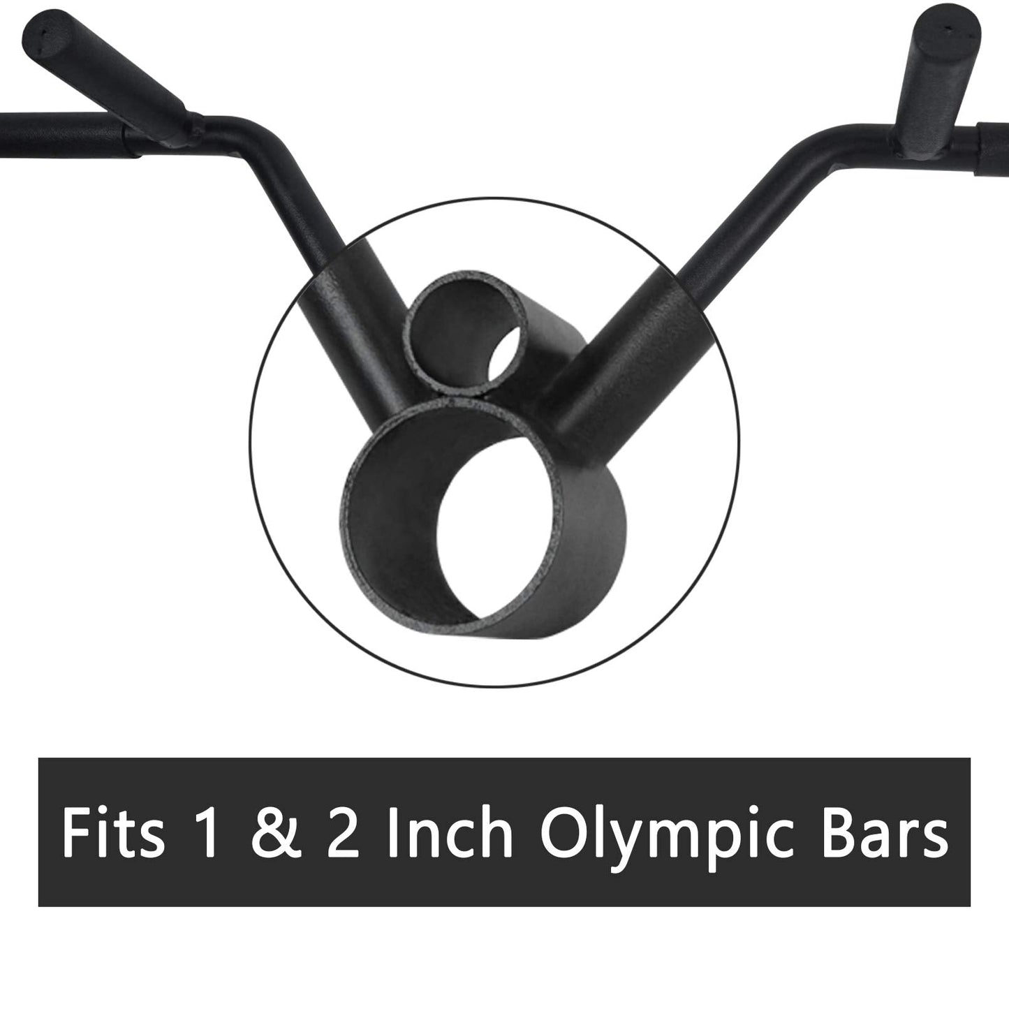 Luwint Multi-Grip T Bar Row Barbell Handle, Solid Steel V Straight Landmine Attachment, Fits 1 & 2 Inch Olympic Bars, Home Gym Equipment for Deadlift Squat Tricep Back Workout