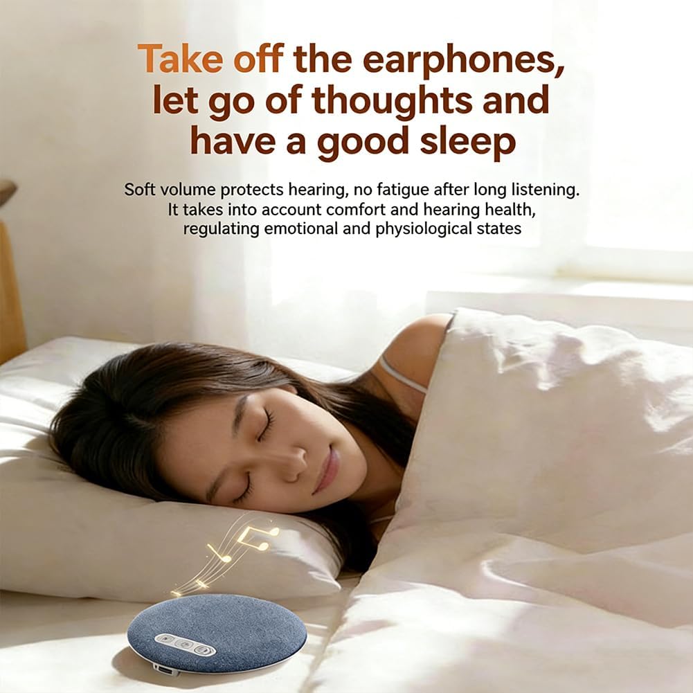Generic 5.4 Bluetooth Pillow Speaker for Sleeping Ultra Slim Blue-Tooth Bedside Speaker for Side Sleepers with White