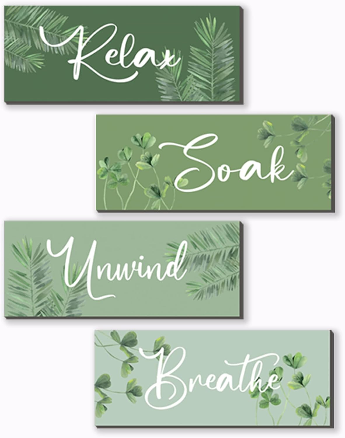 ONIZHITY Sage Green Bathroom Wall Decor - Relax, Soak, Unwind Wooden Signs | Rustic 10x4 Inch Home Accent